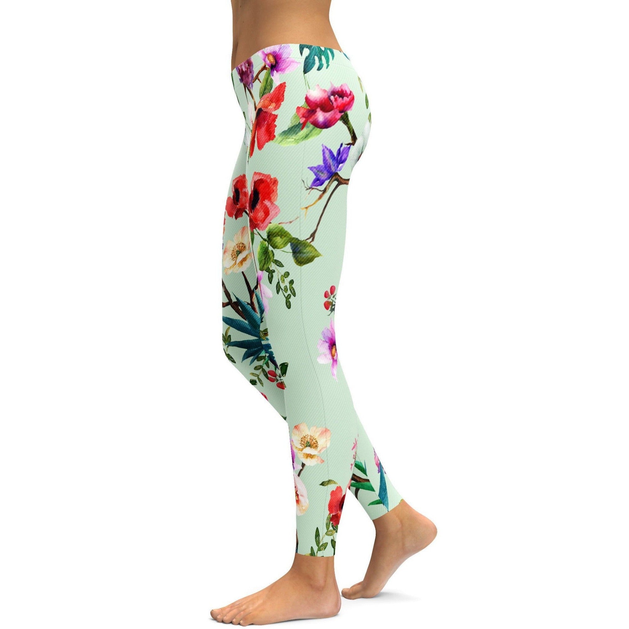 Pastel Floral Leggings - GearBunch