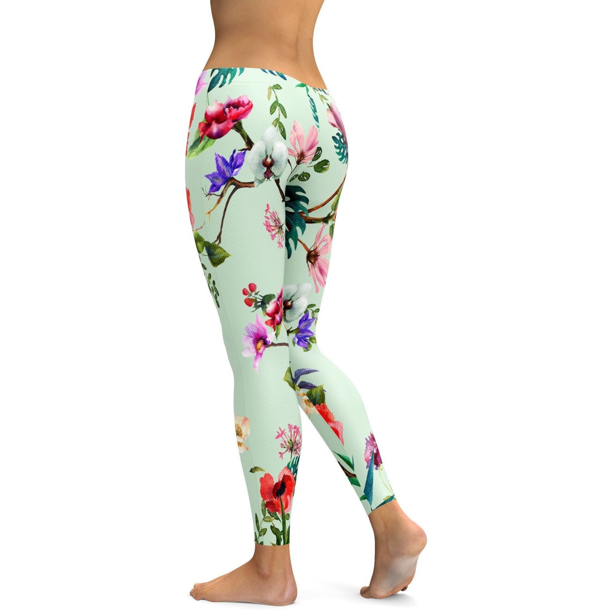 Pastel Floral Leggings | GearBunch