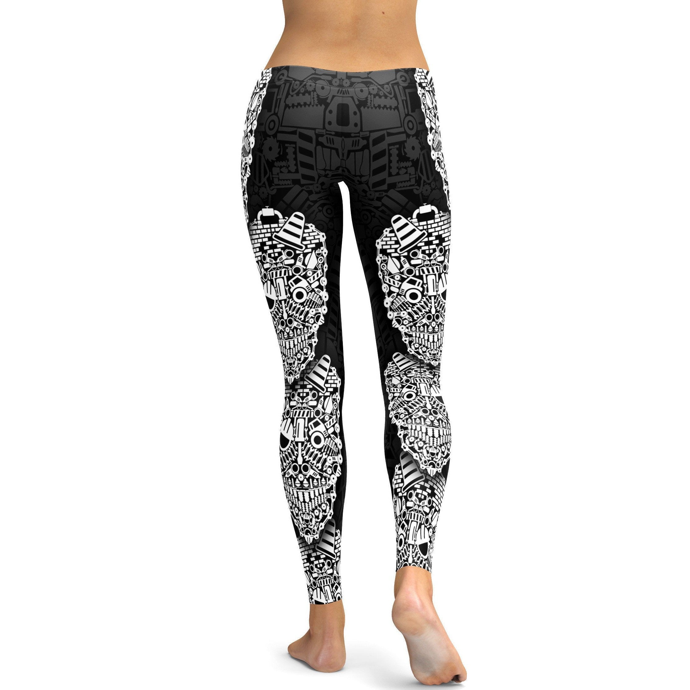 Construction Skull Leggings - GearBunch Leggings / Yoga Pants
