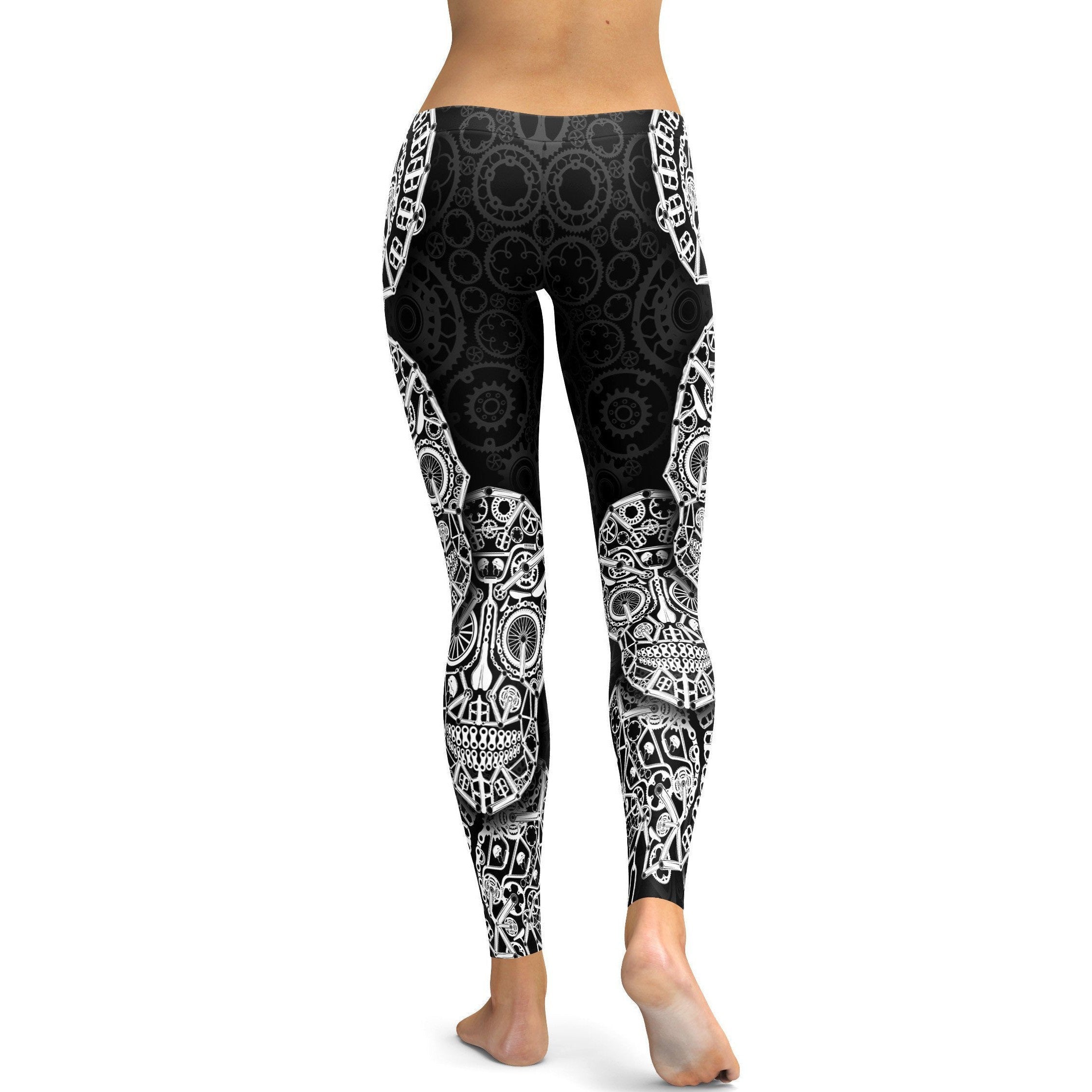 Bicycle Skull Leggings - GearBunch Leggings