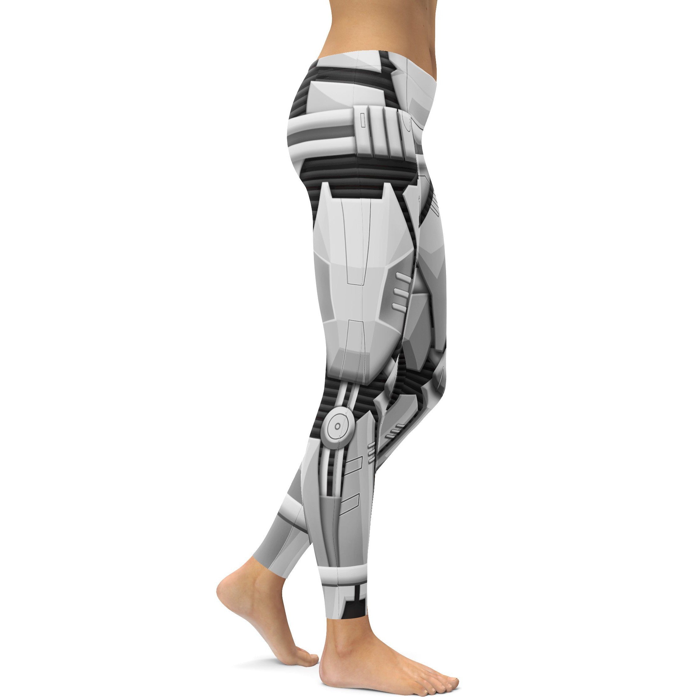 Womens Workout Yoga BBlack & White Trooper Leggings