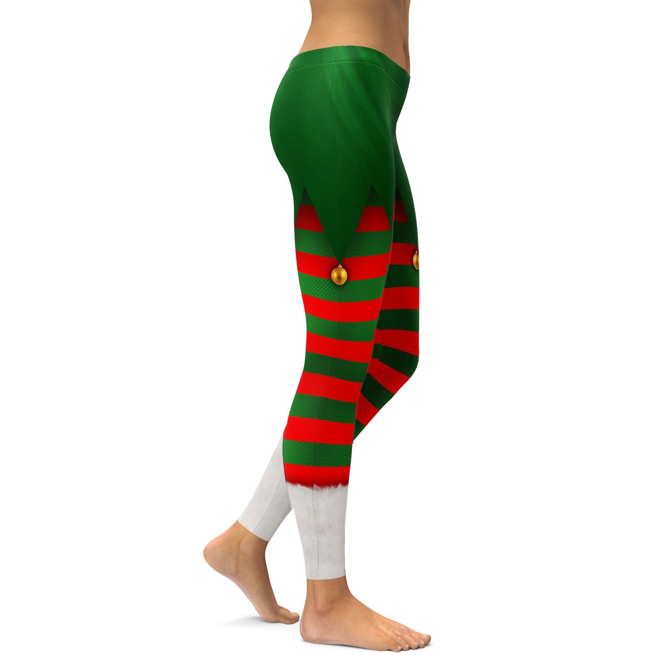 Womens Workout Yoga Elf Pants Leggings Green/Red/White | Gearbunch.com