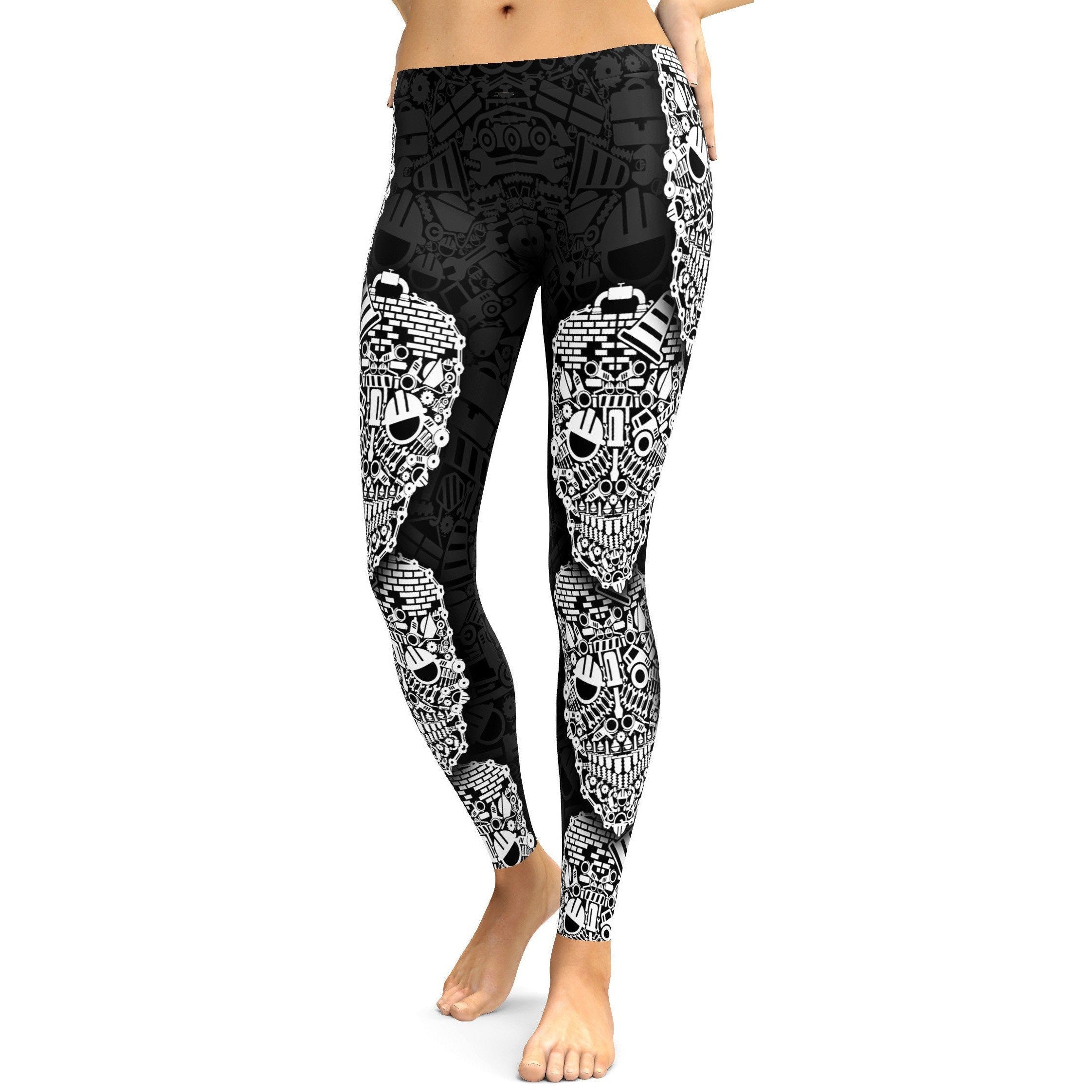 Construction Skull Leggings - GearBunch Leggings / Yoga Pants