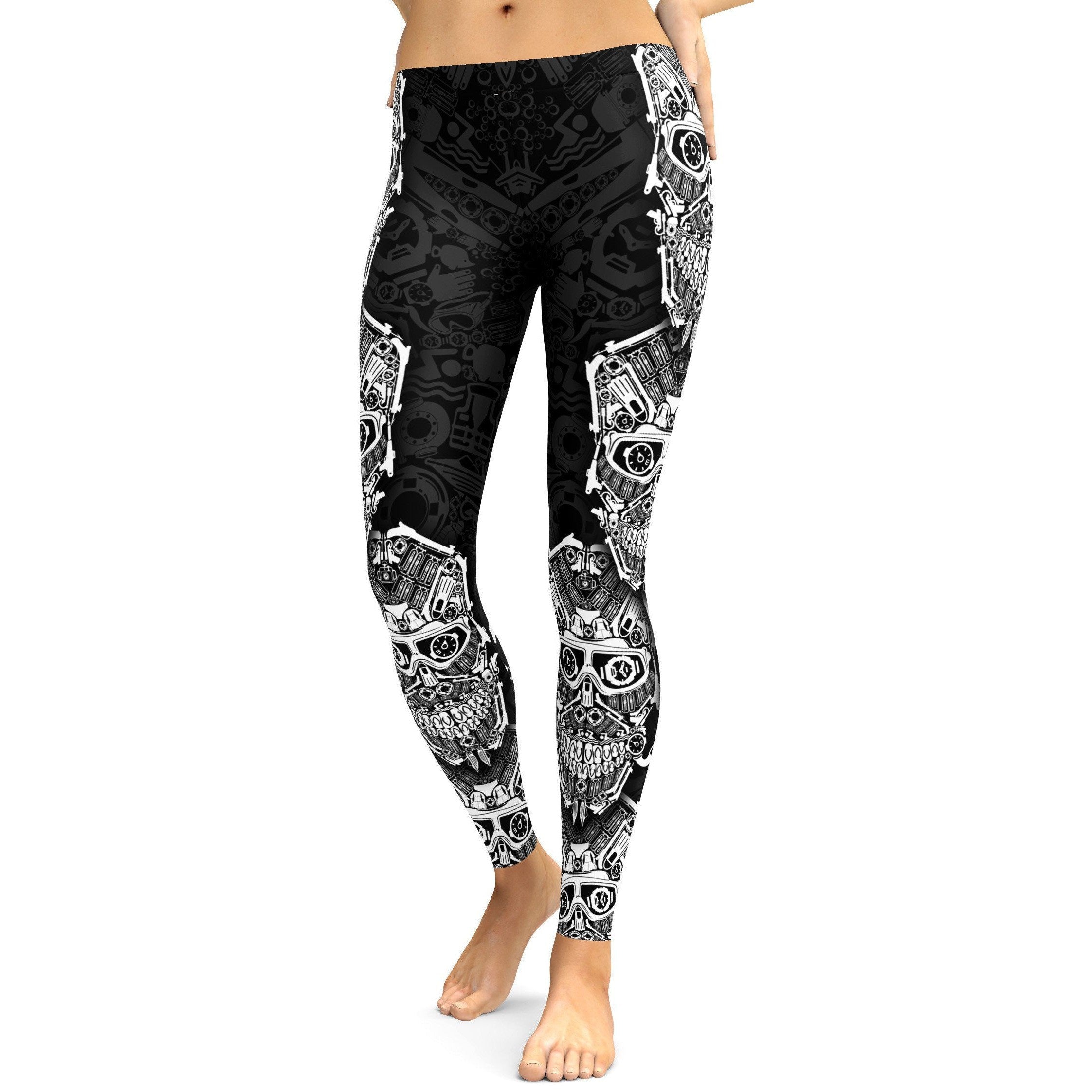 Diving Skull Leggings - GearBunch Leggings / Yoga Pants