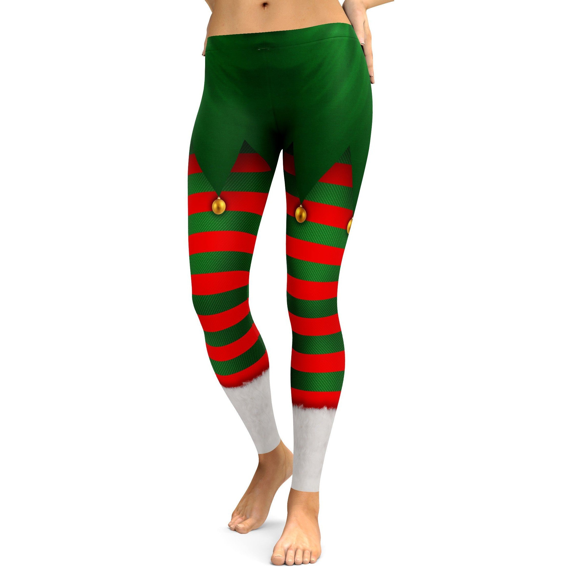 Womens Workout Yoga Elf Pants Leggings Green/Red/White | Gearbunch.com