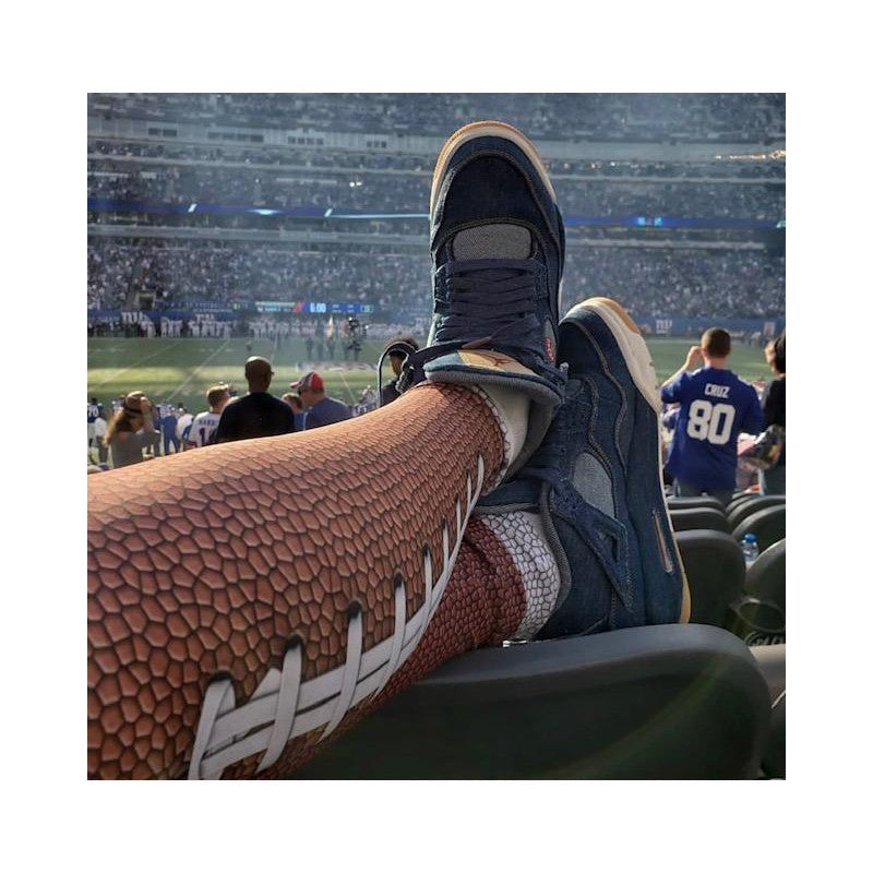 Womens Workout Yoga American Football Leggings White/Brown | Gearbunch.com