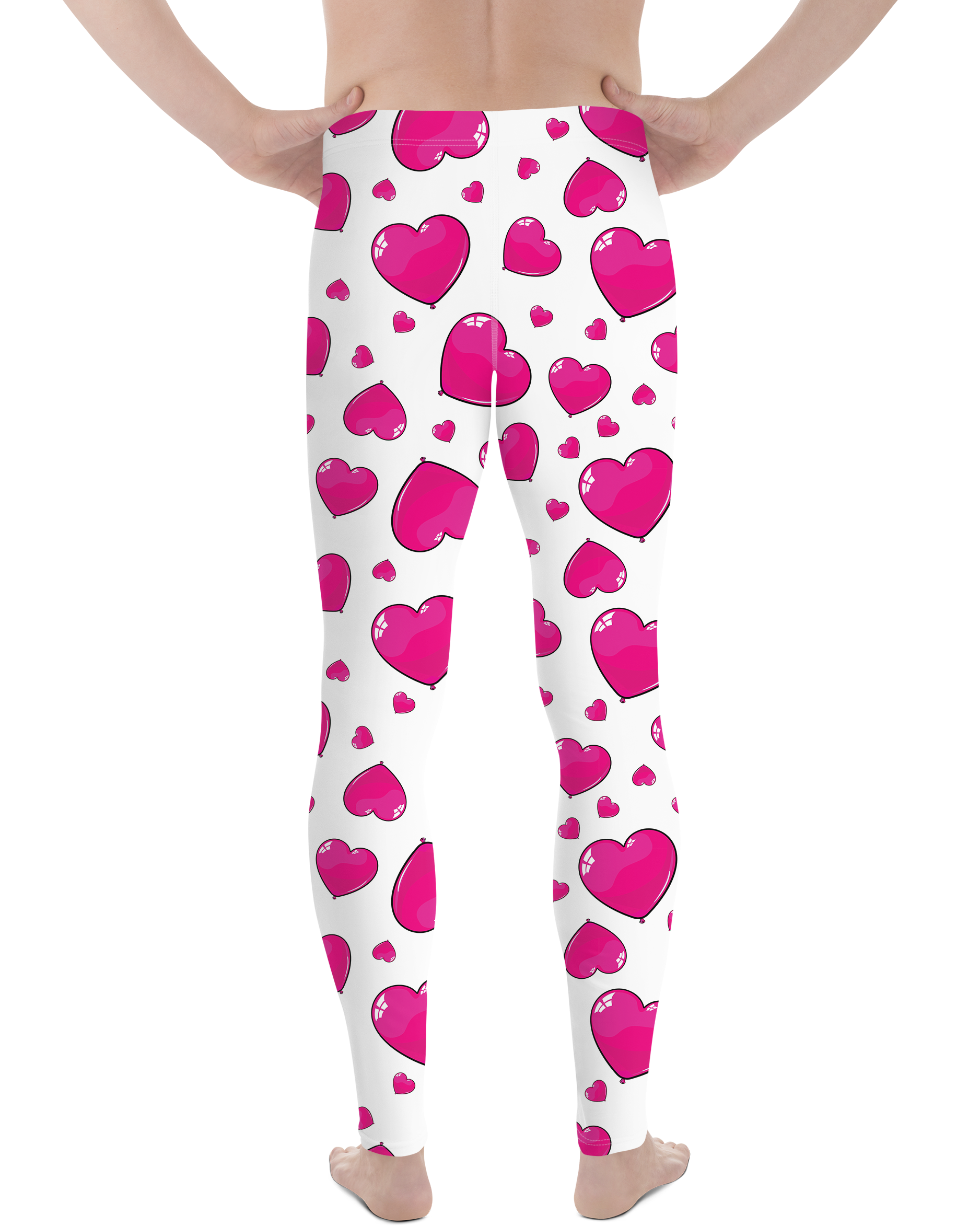 Pink Heart Shaped Balloon Meggings - Mens Leggings Gearbunch