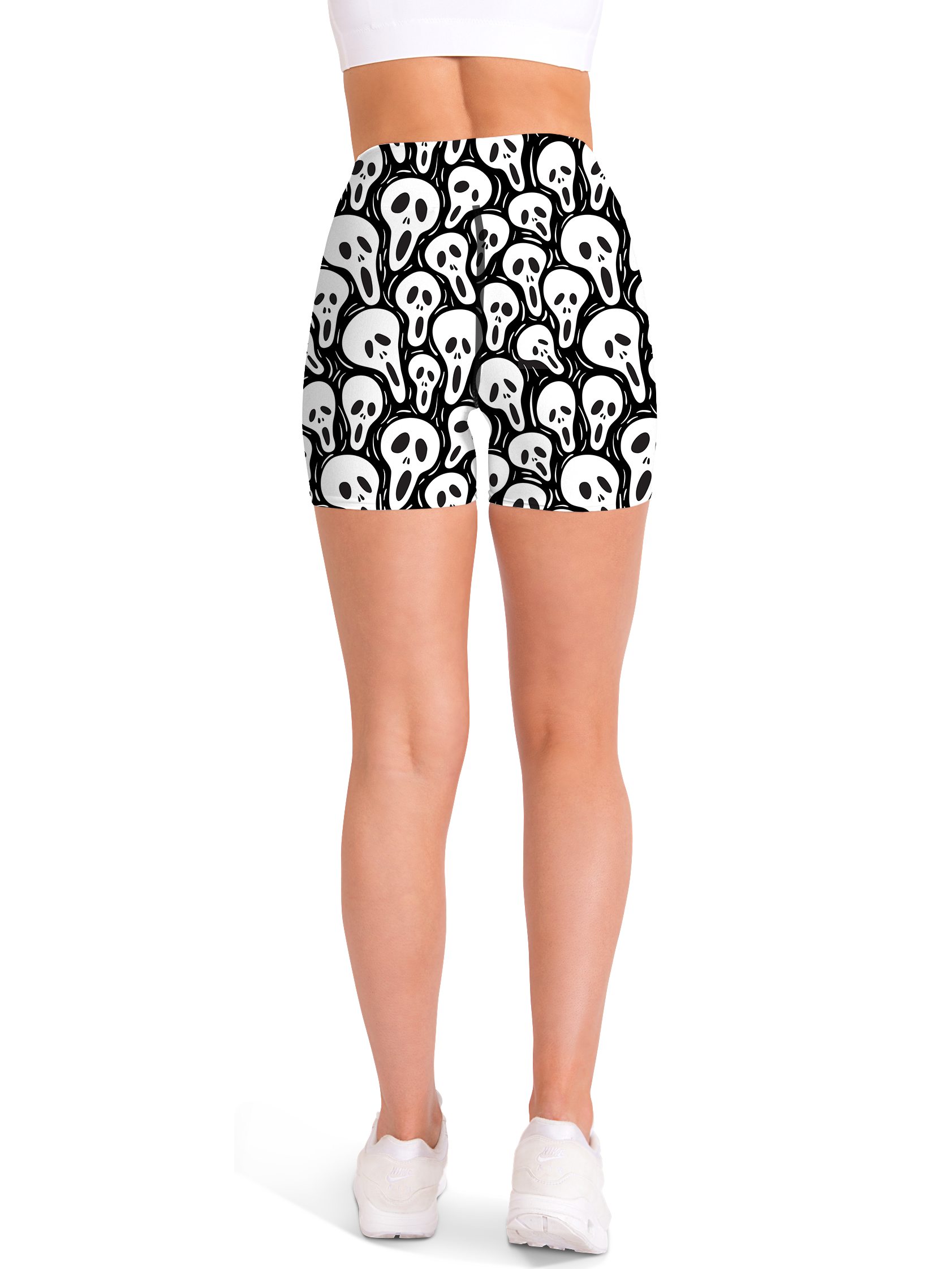 Ghost Face Yoga Shorts - Gearbunch