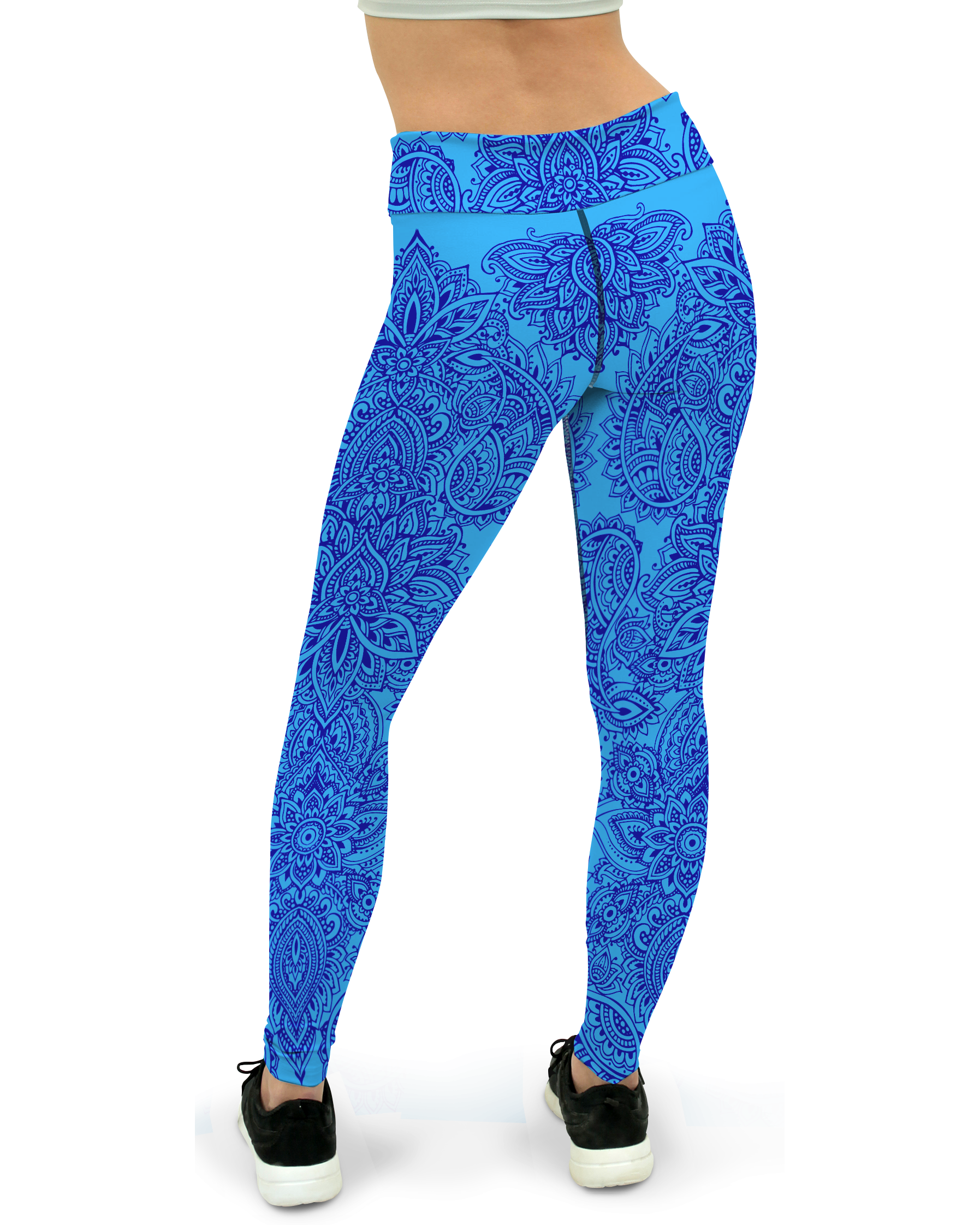 Blue and Navy Henna Tattoo Yoga Pants | GearBunch