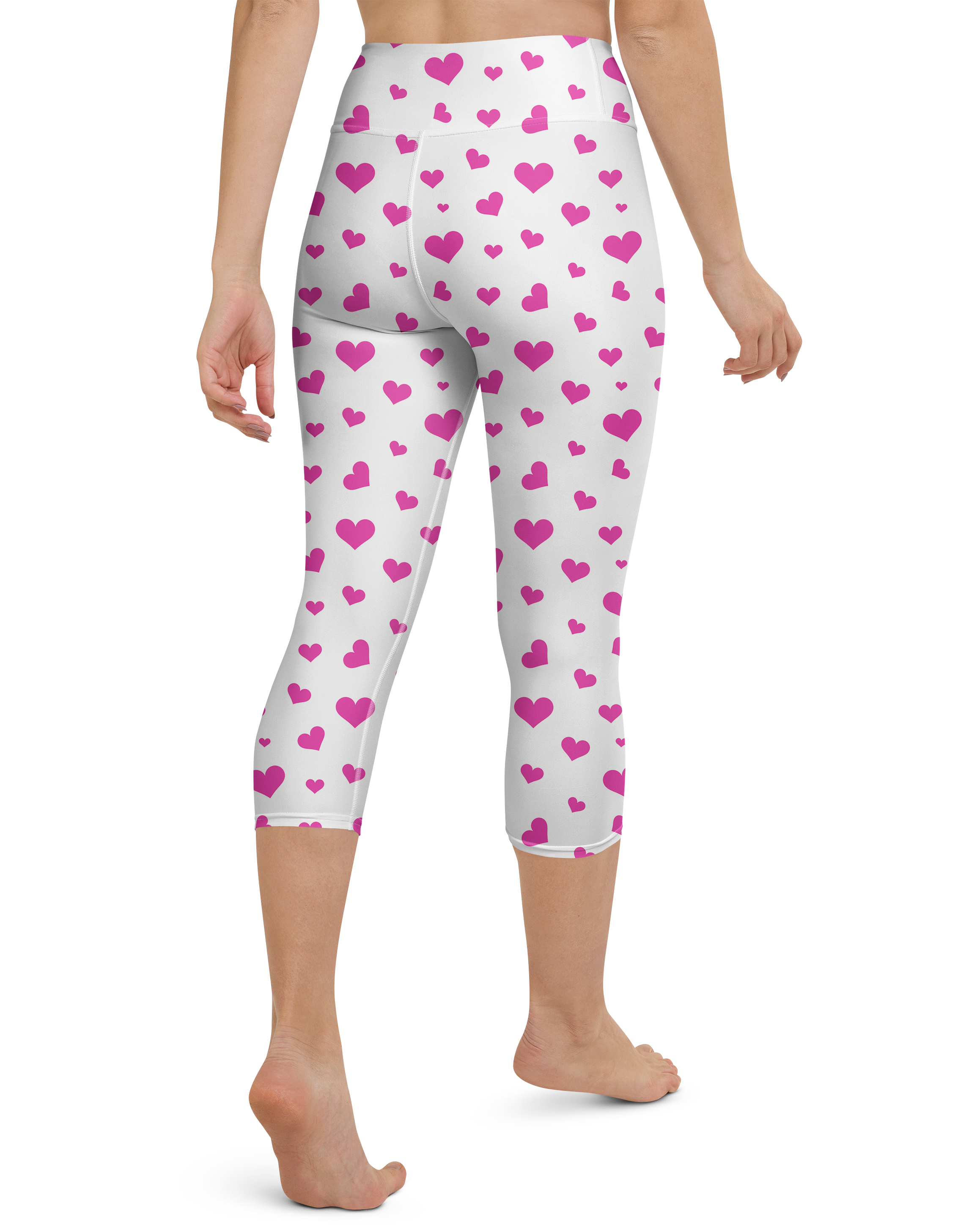 Pink Hearts Yoga Capris - Gearbunch