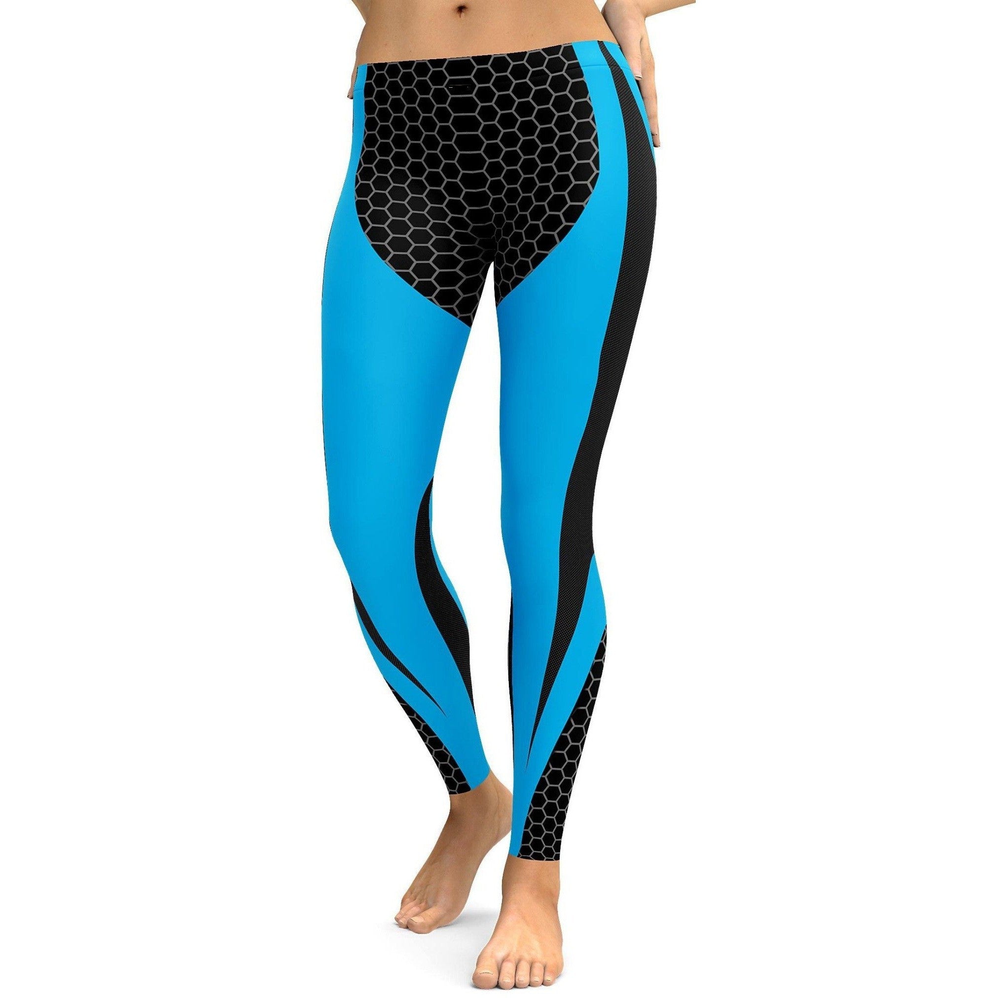 Womens Workout Yoga Blue Honeycomb