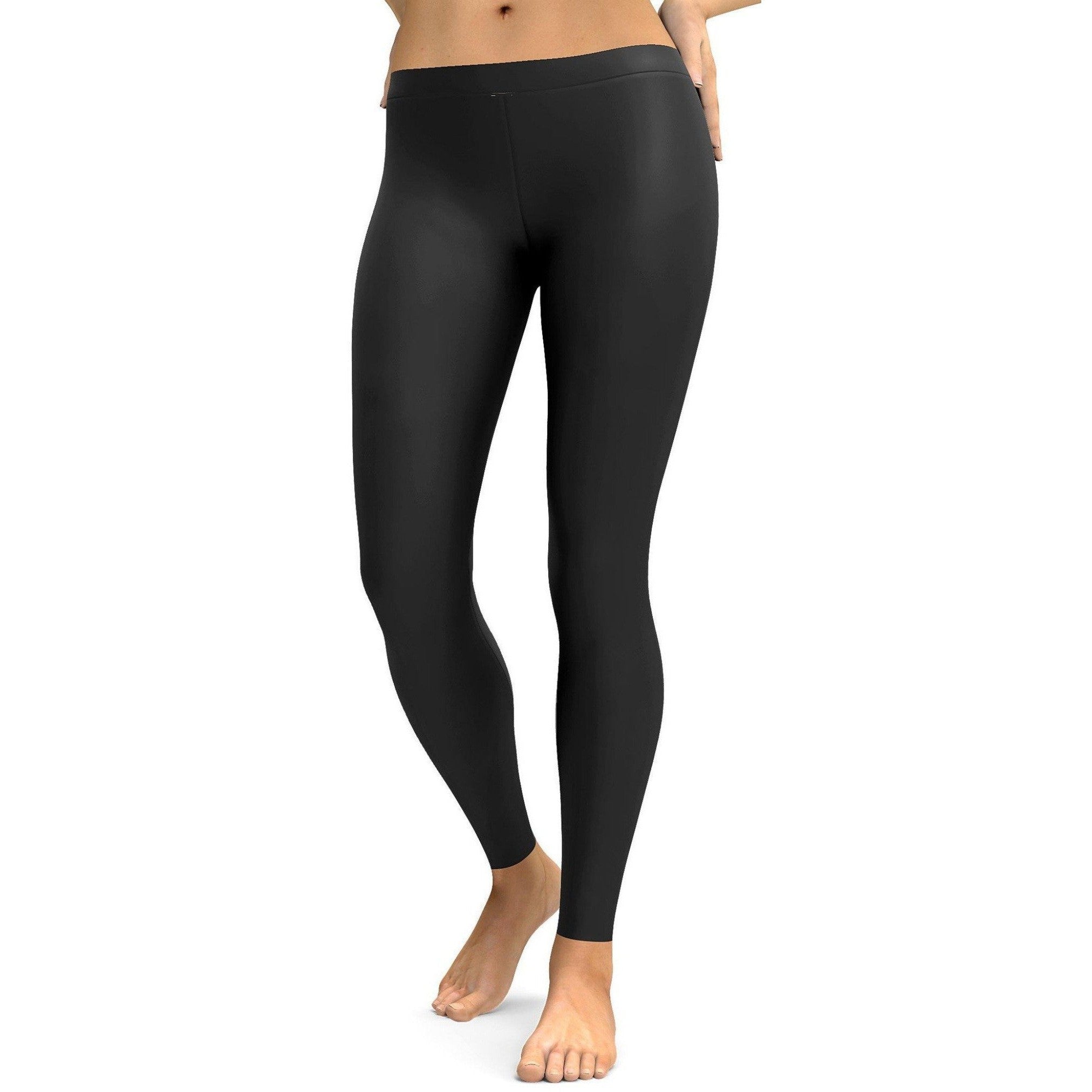 Womens Workout Yoga Solid Charcoal Grey Leggings | Gearbunch.com