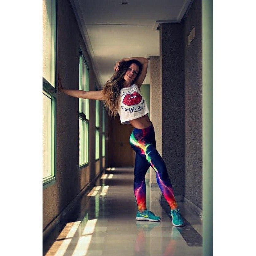 Womens EDM Particle Wave Leggings