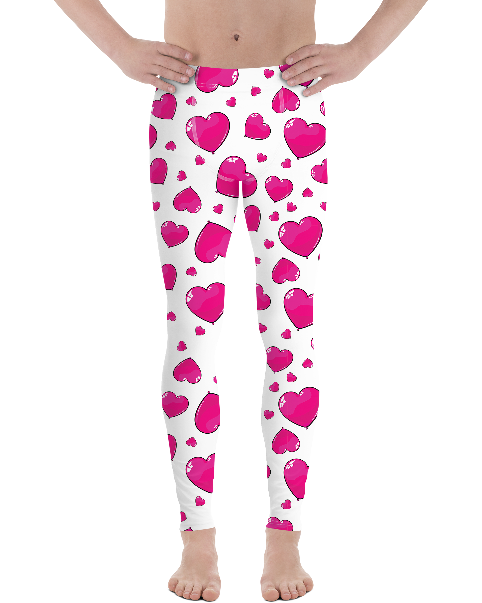 Pink Heart Shaped Balloon Meggings - Mens Leggings Gearbunch