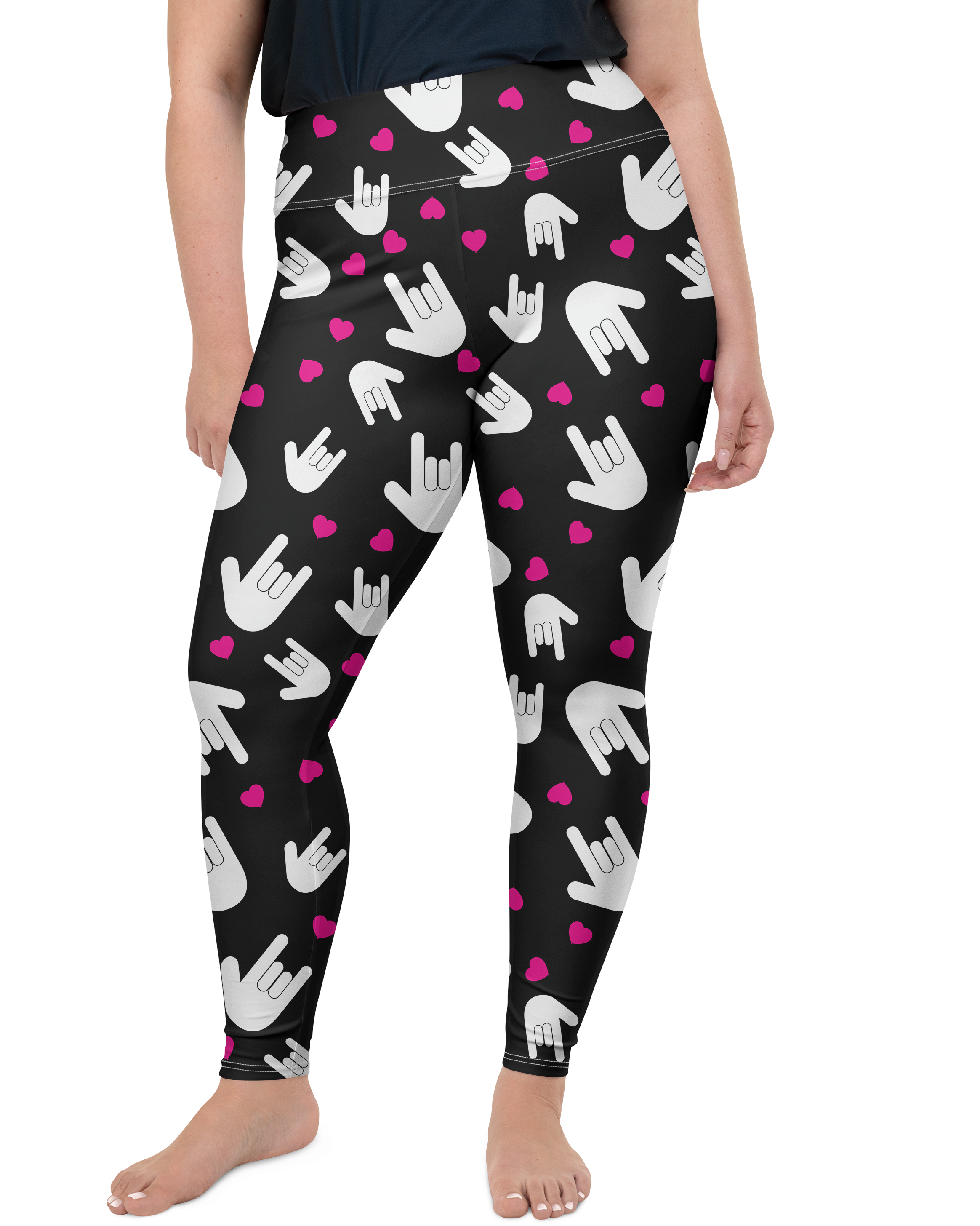 Sign Language I Love You Plus Size Leggings | GearBunch