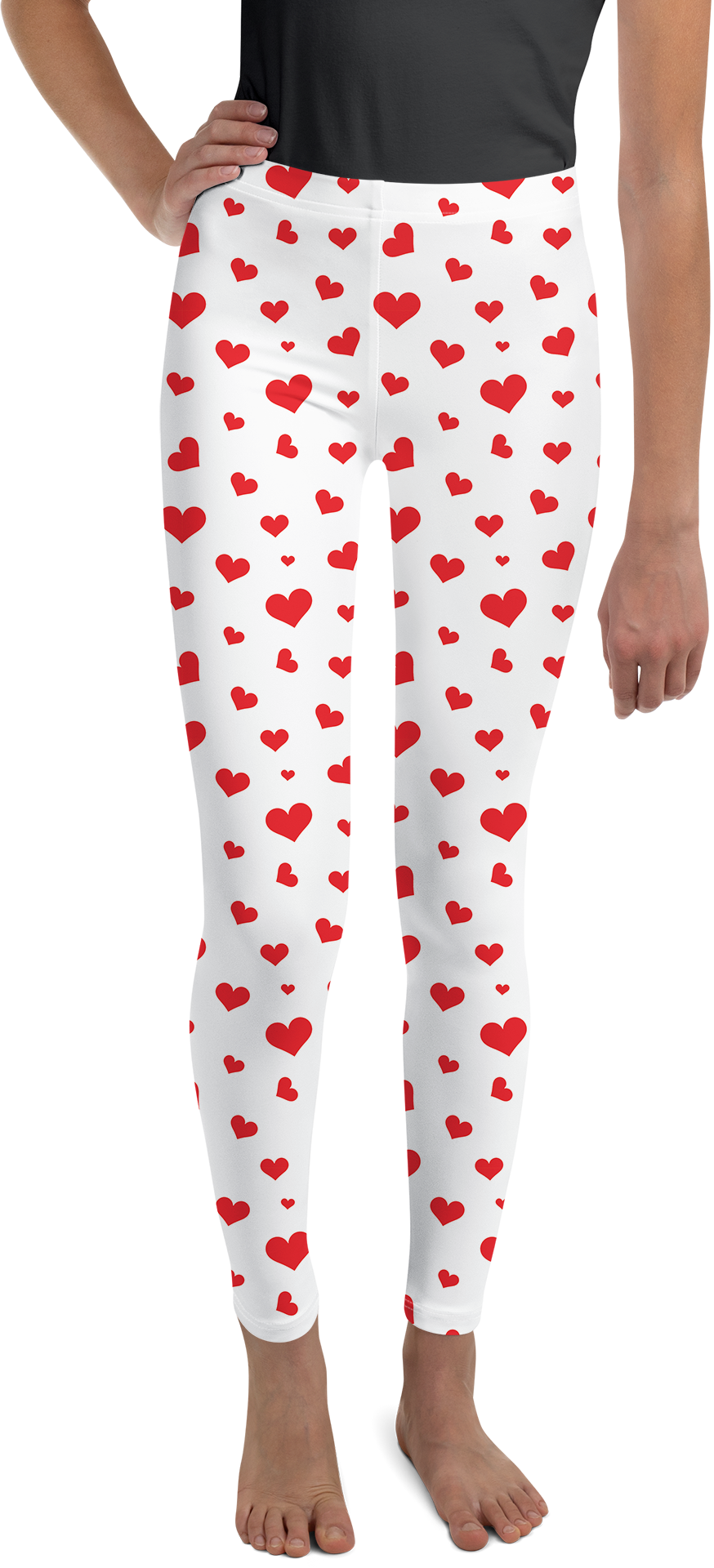 Red Hearts Youth Leggings - Gearbunch