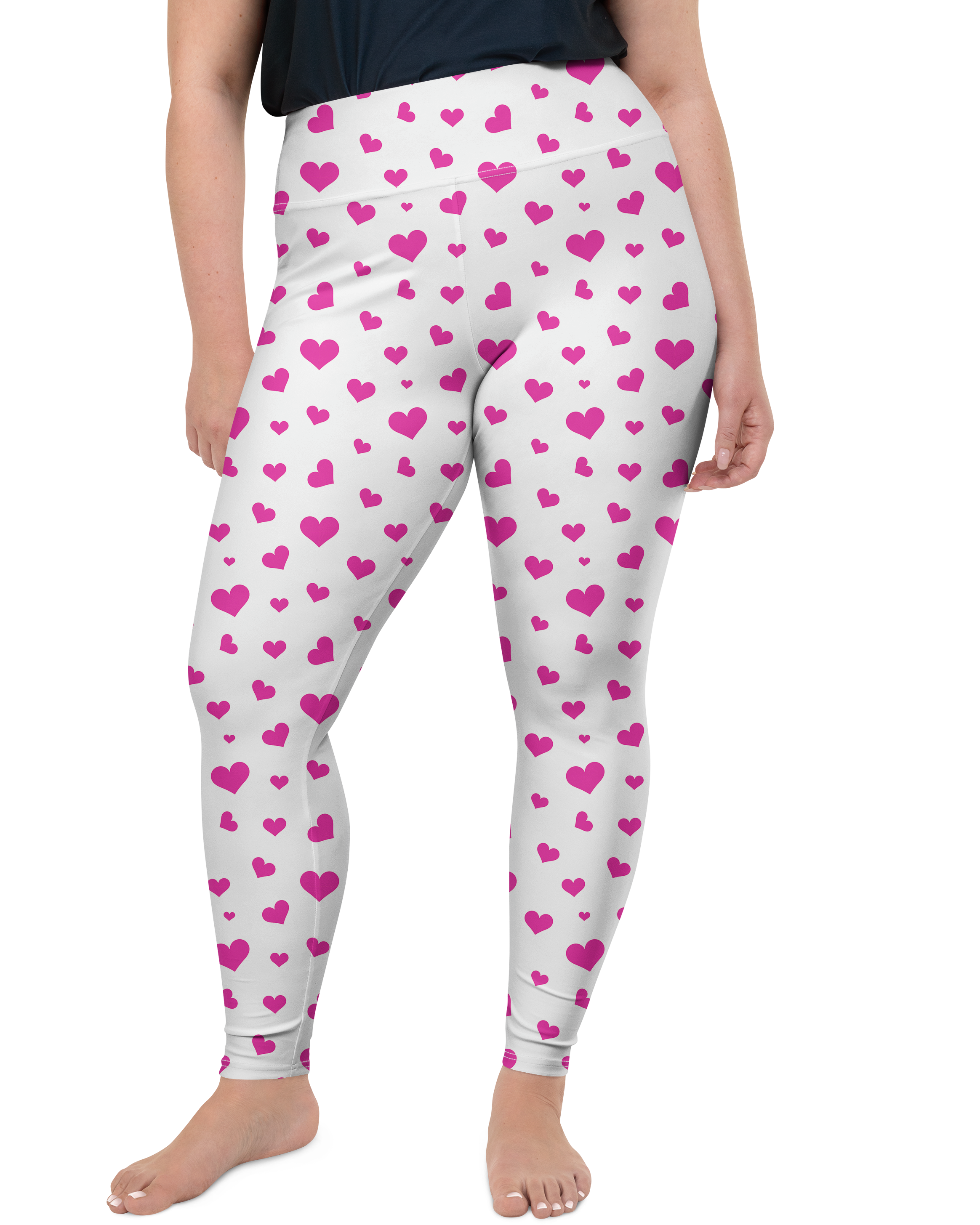 Pink Hearts Plus Size Leggings - Gearbunch