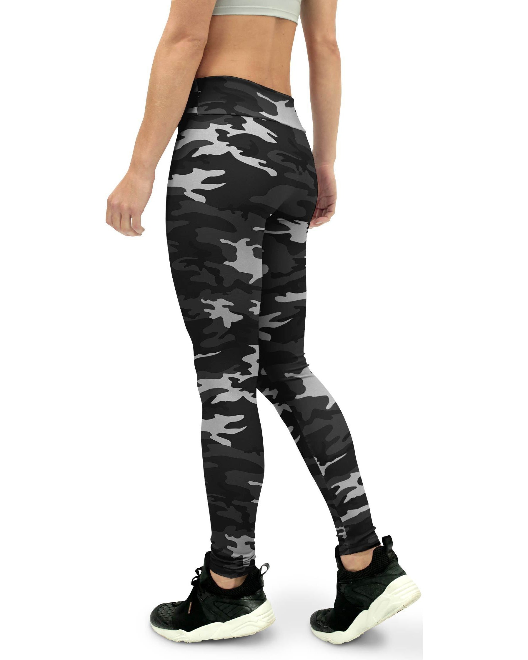 GearBunch Womens Dark Gray Camo Yoga Pants
