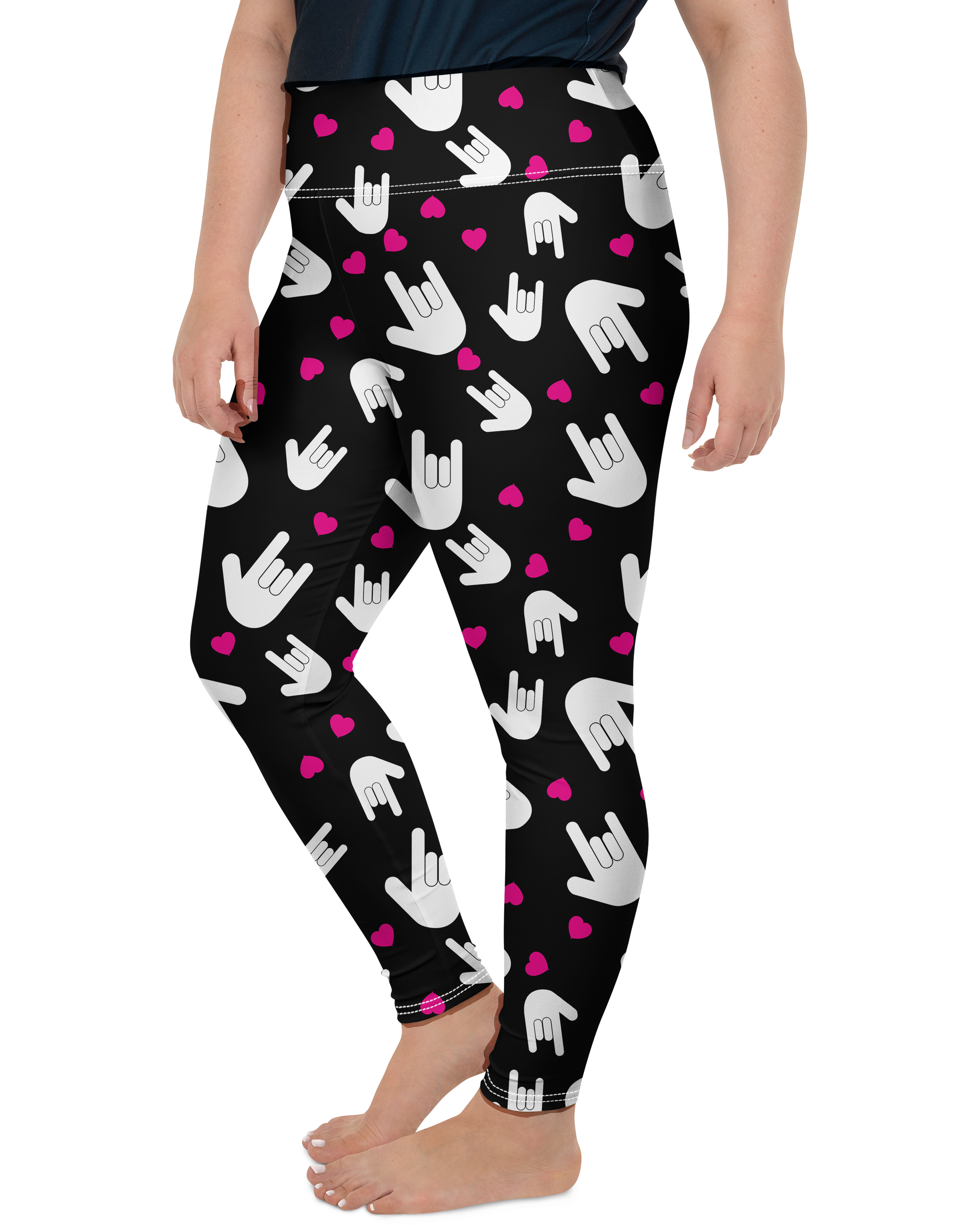 Sign Language I Love You Plus Size Leggings - Gearbunch