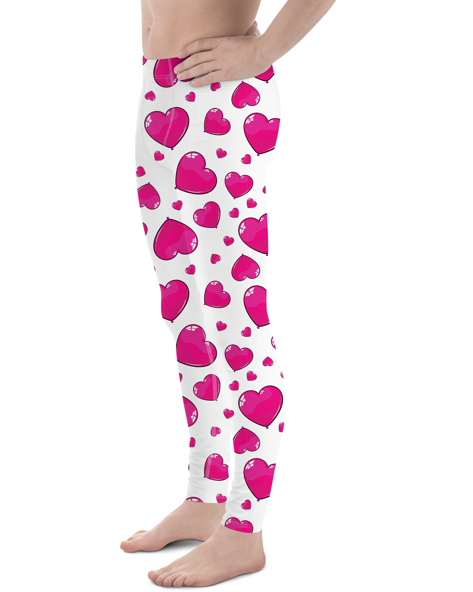 Pink Heart Shaped Balloon Meggings - Mens Leggings Gearbunch