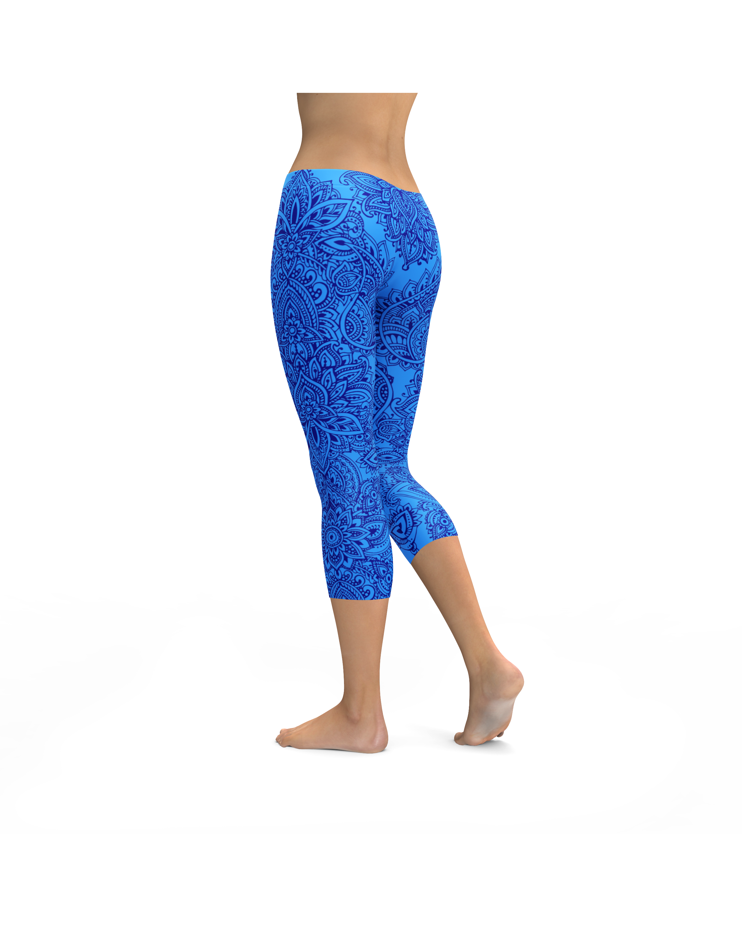 Blue and Navy Henna Tattoo Capris | GearBunch