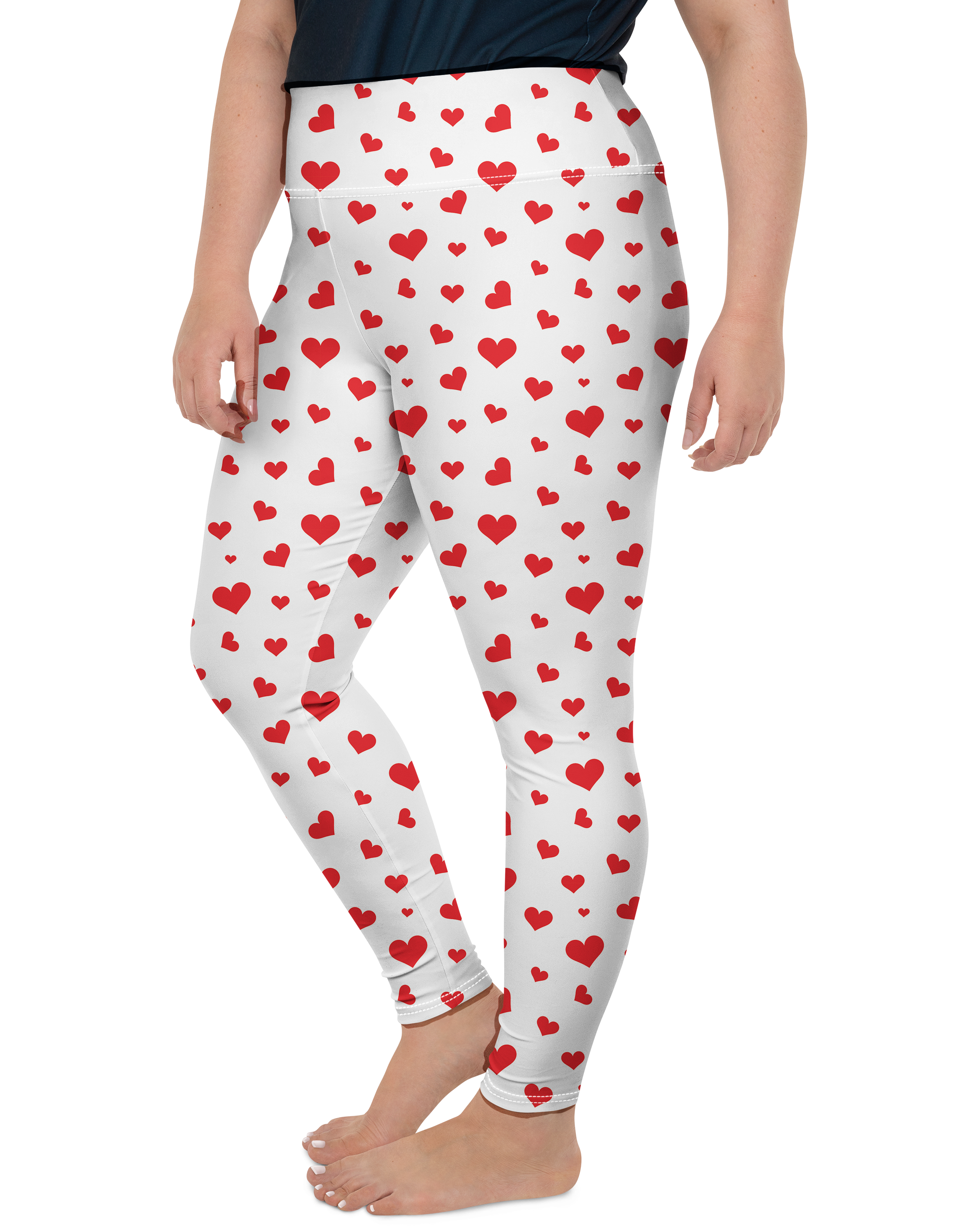 Red Hearts Plus Size Leggings - Gearbunch