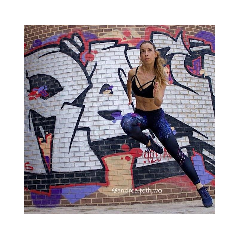 Womens Workout Yoga Mystic Feather Leggings Black/Purple/Pink | Gearbunch.com