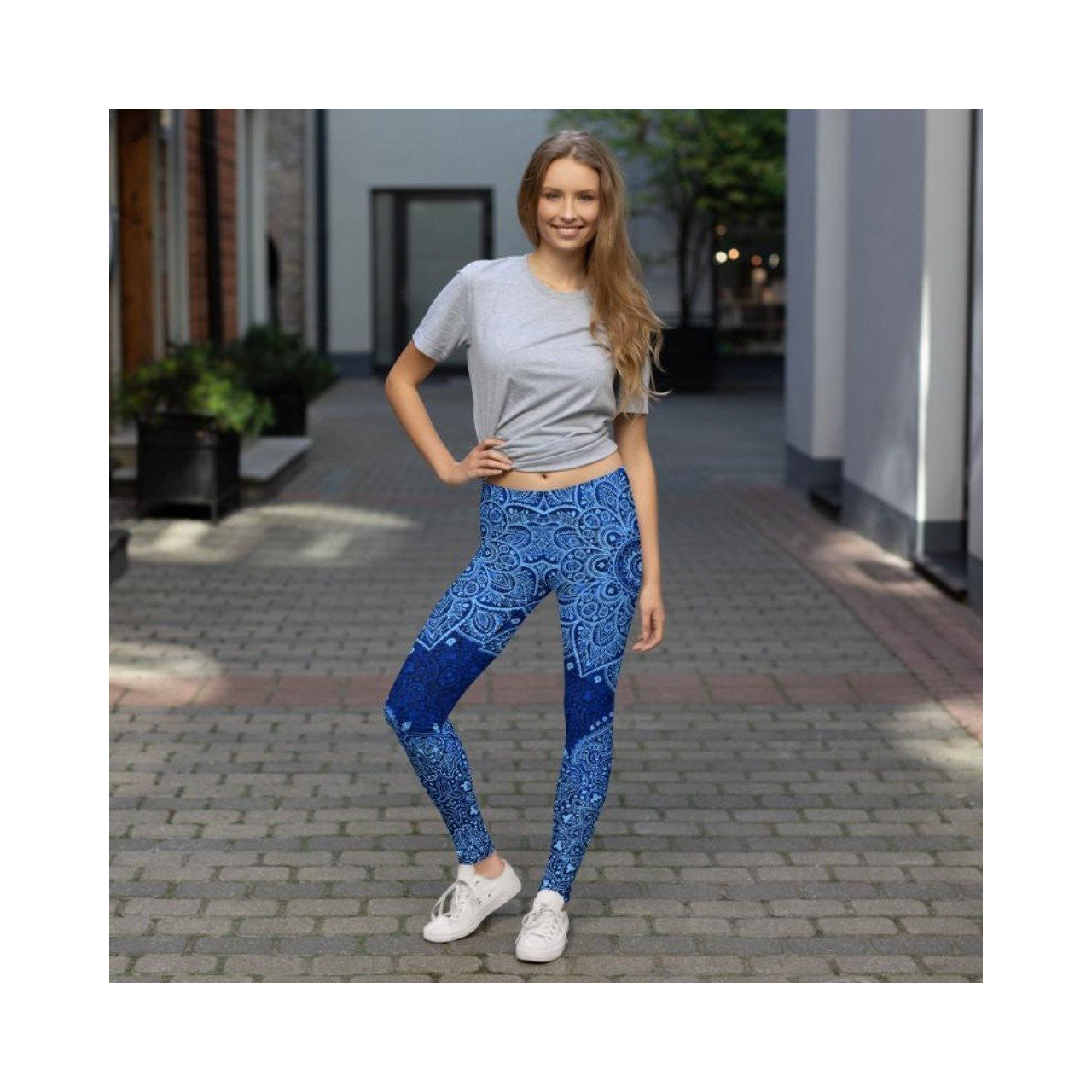 Navy and Light Blue Mandala Leggings | Gearbunch Leggings