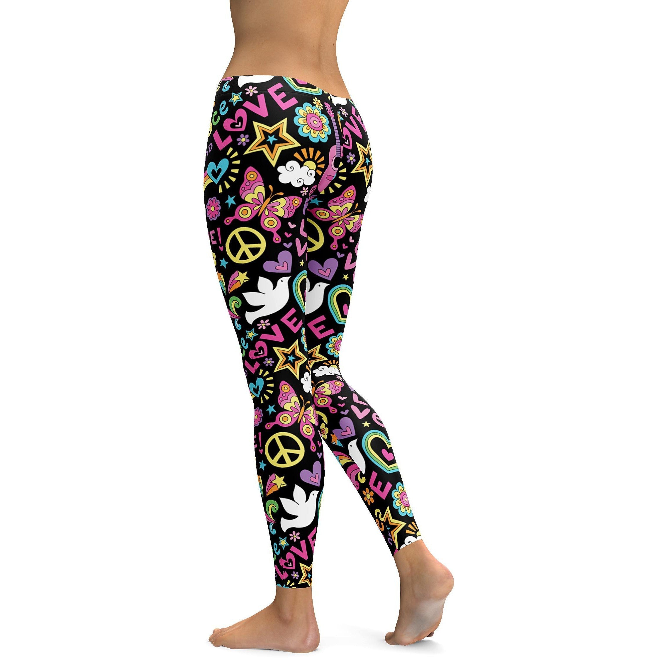 Peace_and_Love_Black_Leggings_Patterned_Leggings_Good_Quality_Leggings