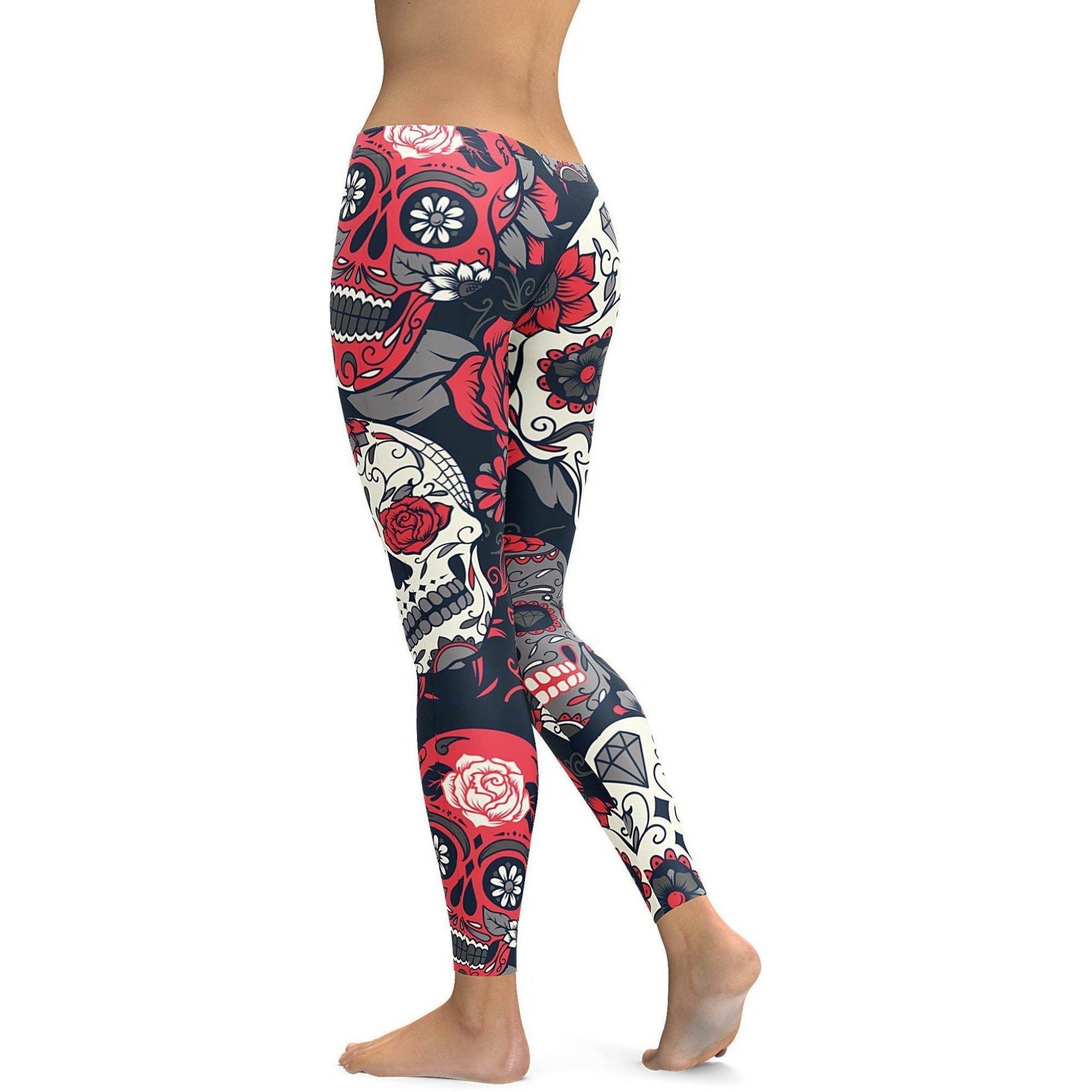 Pink Sugar Skull Leggings | GearBunch