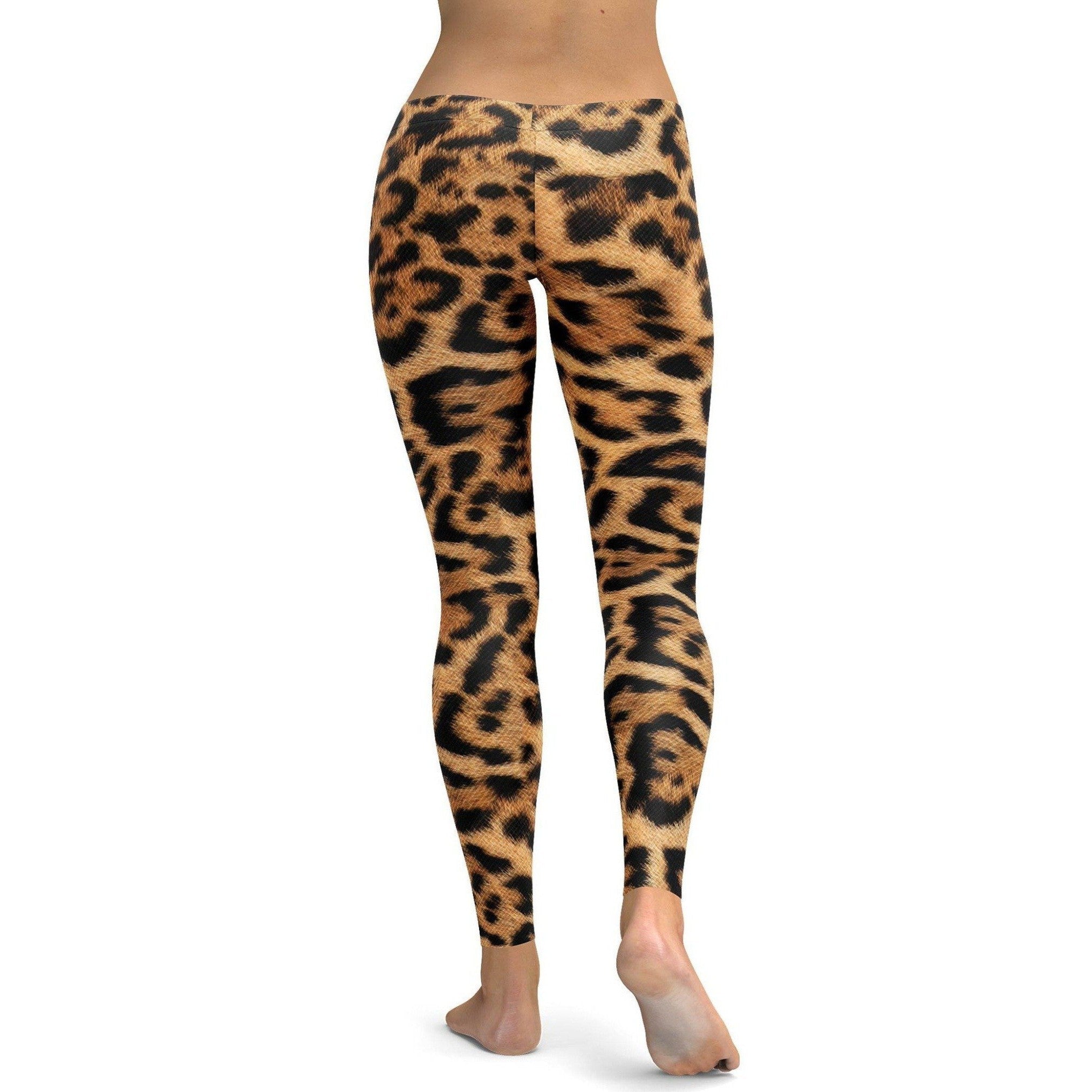 Womens Workout Yoga Leopard Skin Leggings Brown/Black | Gearbunch.com