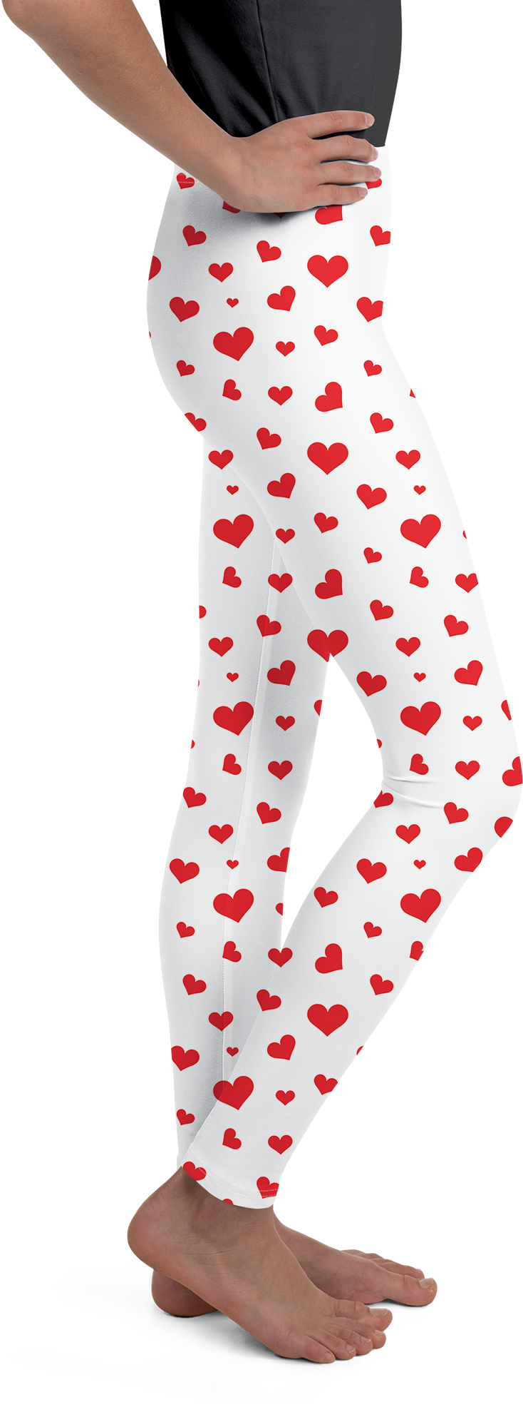 Red Hearts Youth Leggings - Gearbunch