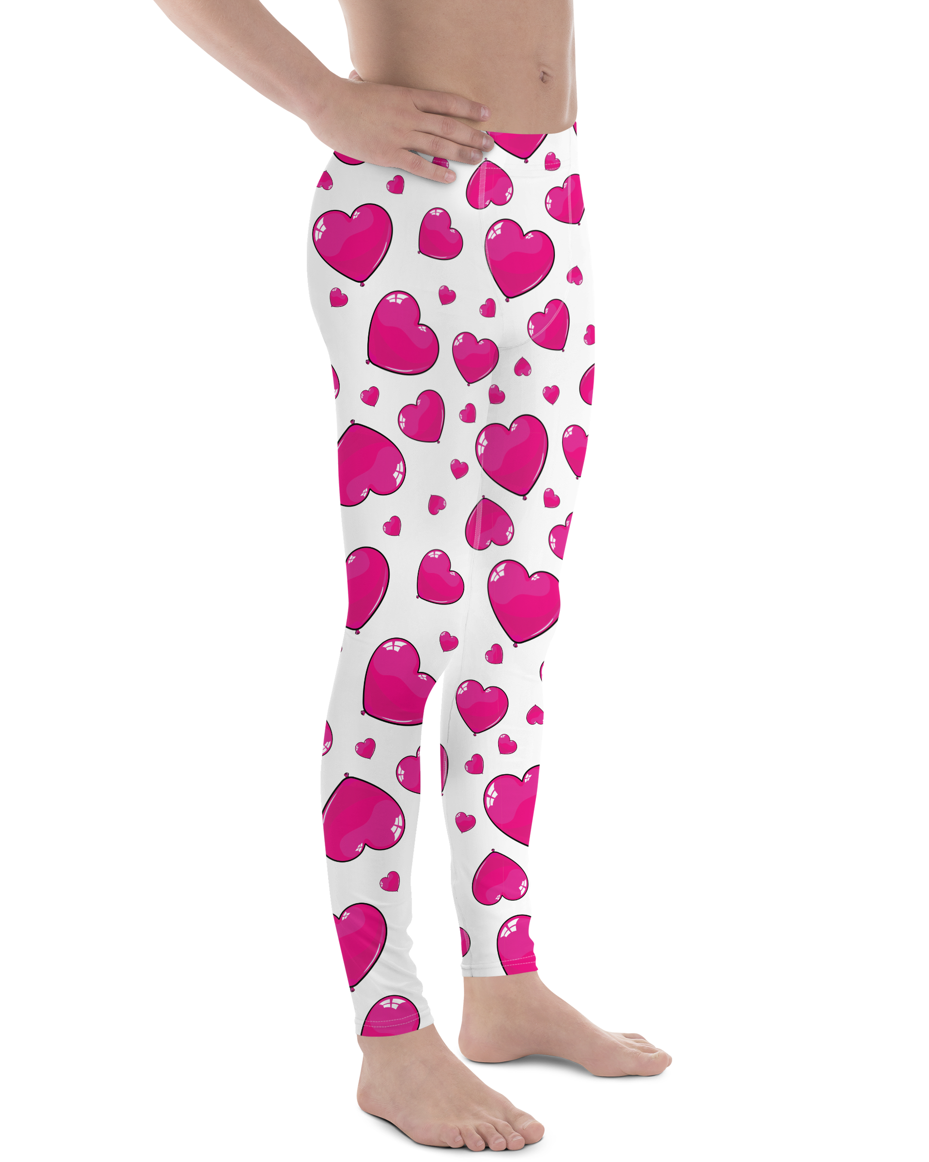 Pink Heart Shaped Balloon Meggings - Mens Leggings Gearbunch