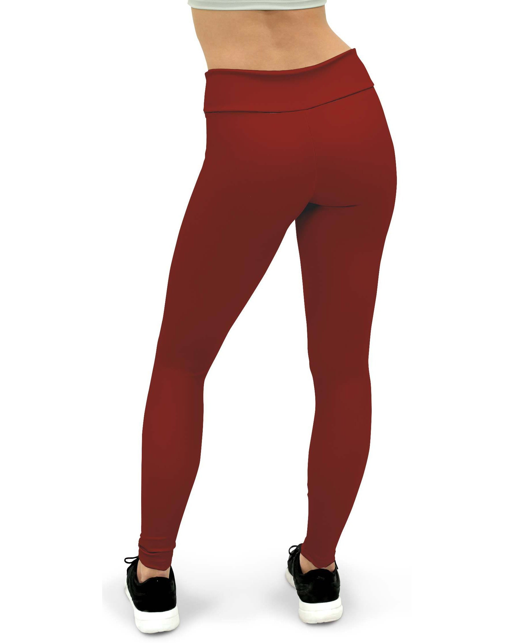 Solid Deep Red Yoga Pants | GearBunch