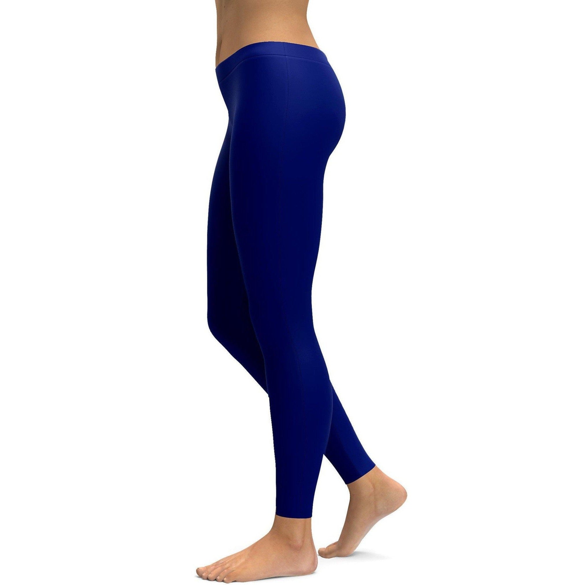 Womens Solid Ocean Blue Leggings for workout and yoga