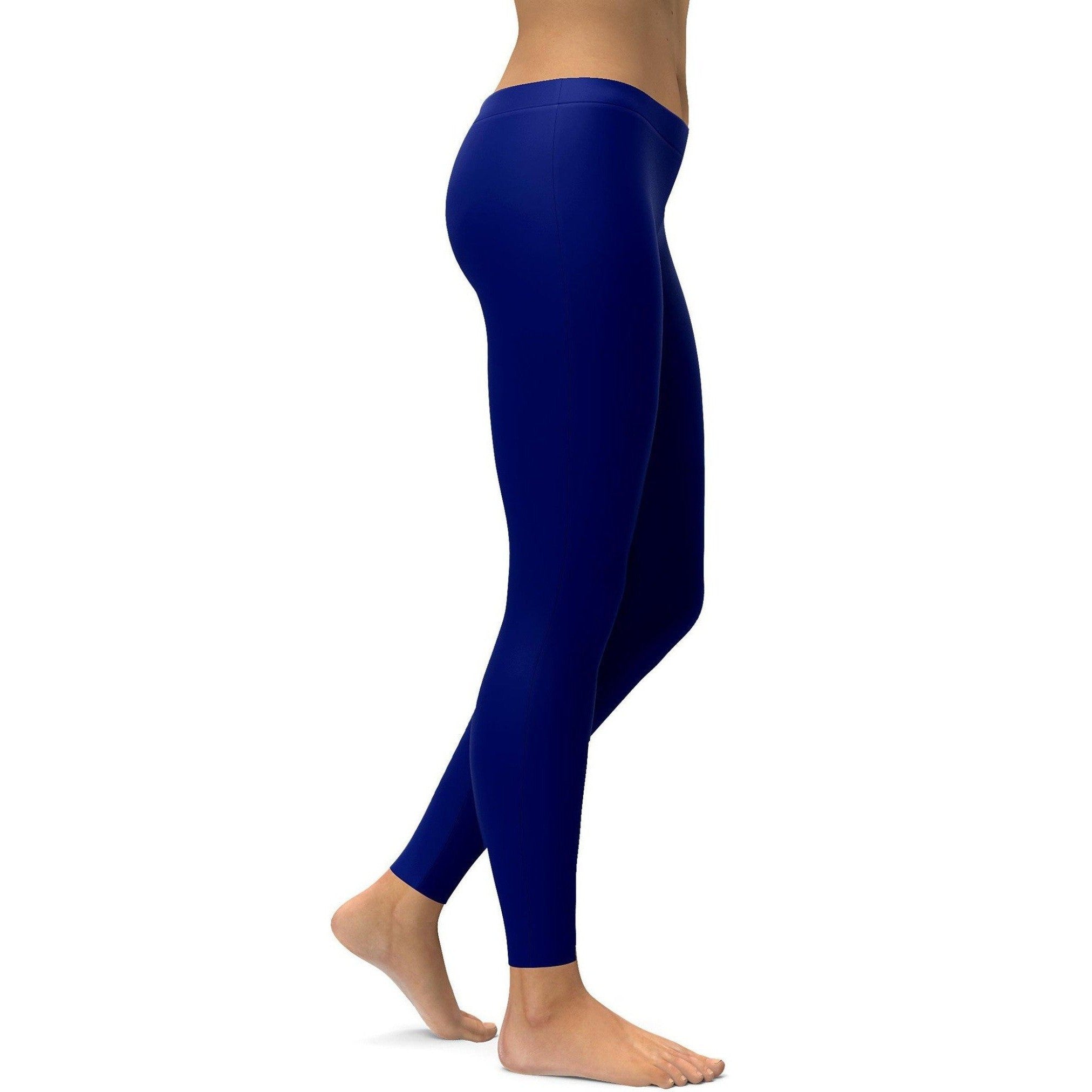 Solid Ocean Blue Activewear Leggings For Women
