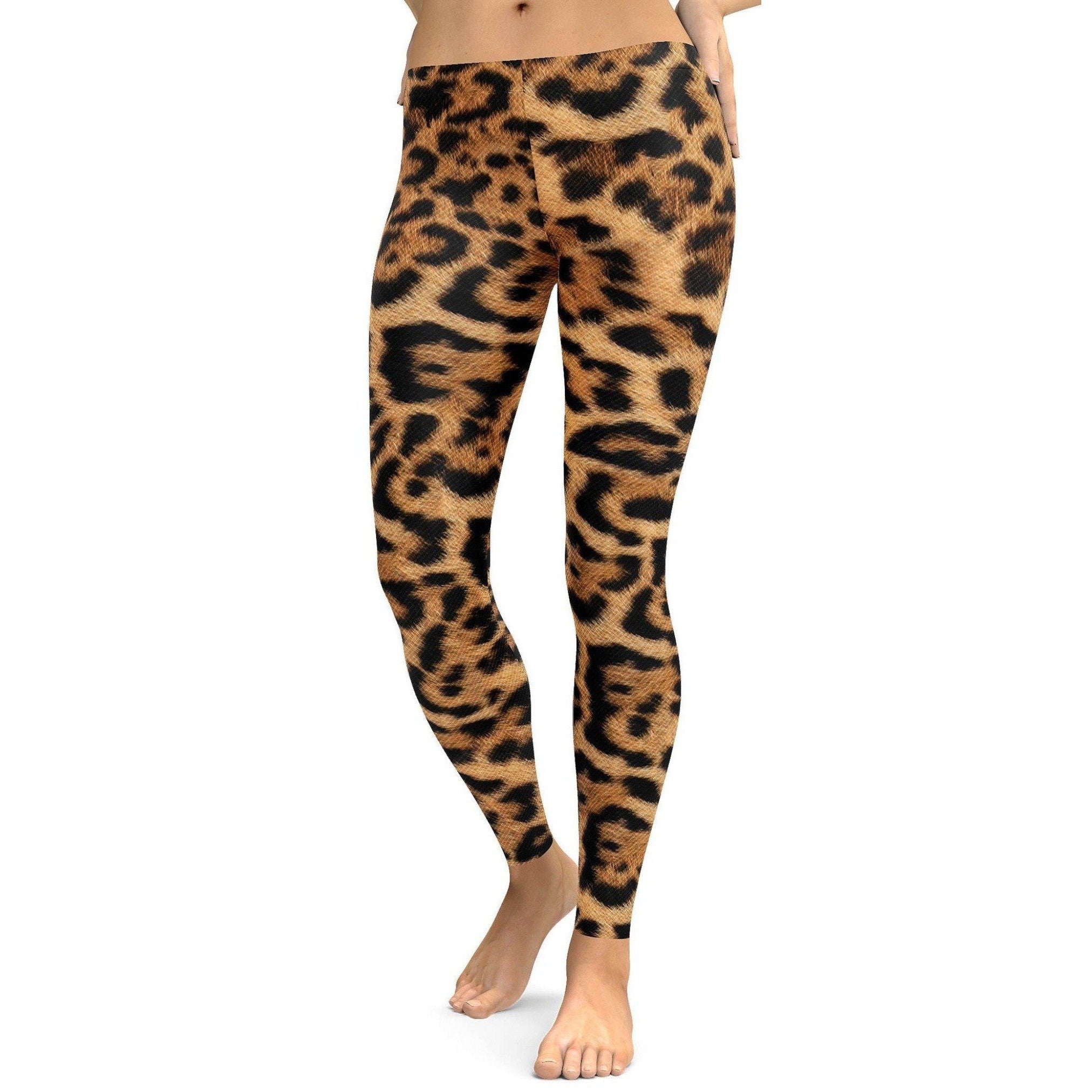 Womens Workout Yoga Leopard Skin Leggings Brown/Black | Gearbunch.com