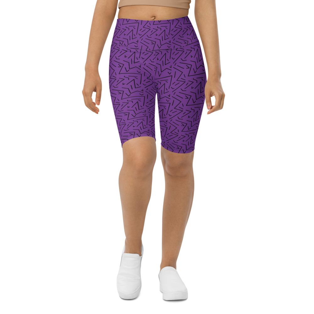 Womens Bike Shorts Purple Black Line | Gearbunch.com