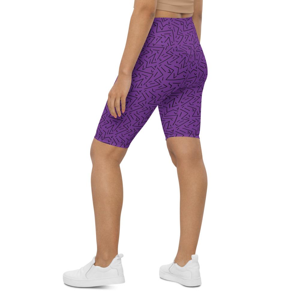 Womens Bike Shorts Purple Black Line | Gearbunch.com
