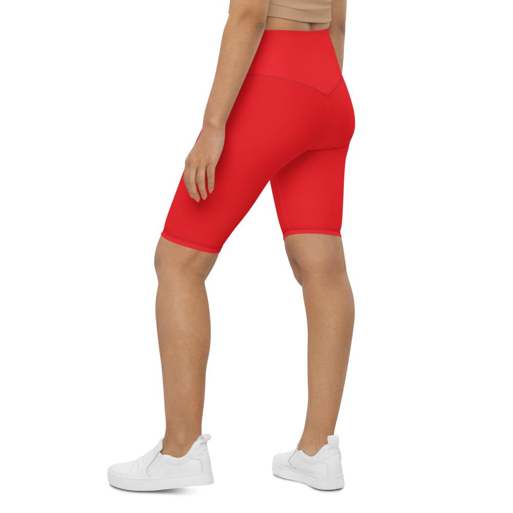 Womens Solid Hot Red Bike Shorts | Gearbunch.com