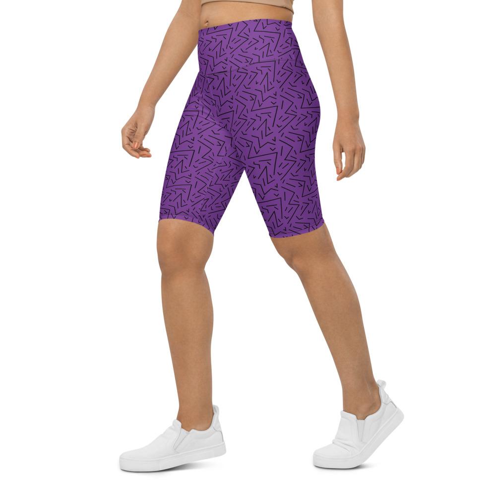 Womens Bike Shorts Purple Black Line | Gearbunch.com