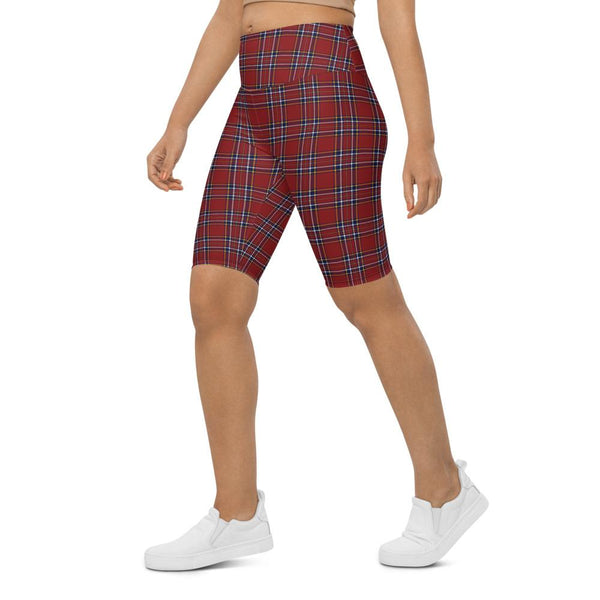 Red plaid deals biker shorts