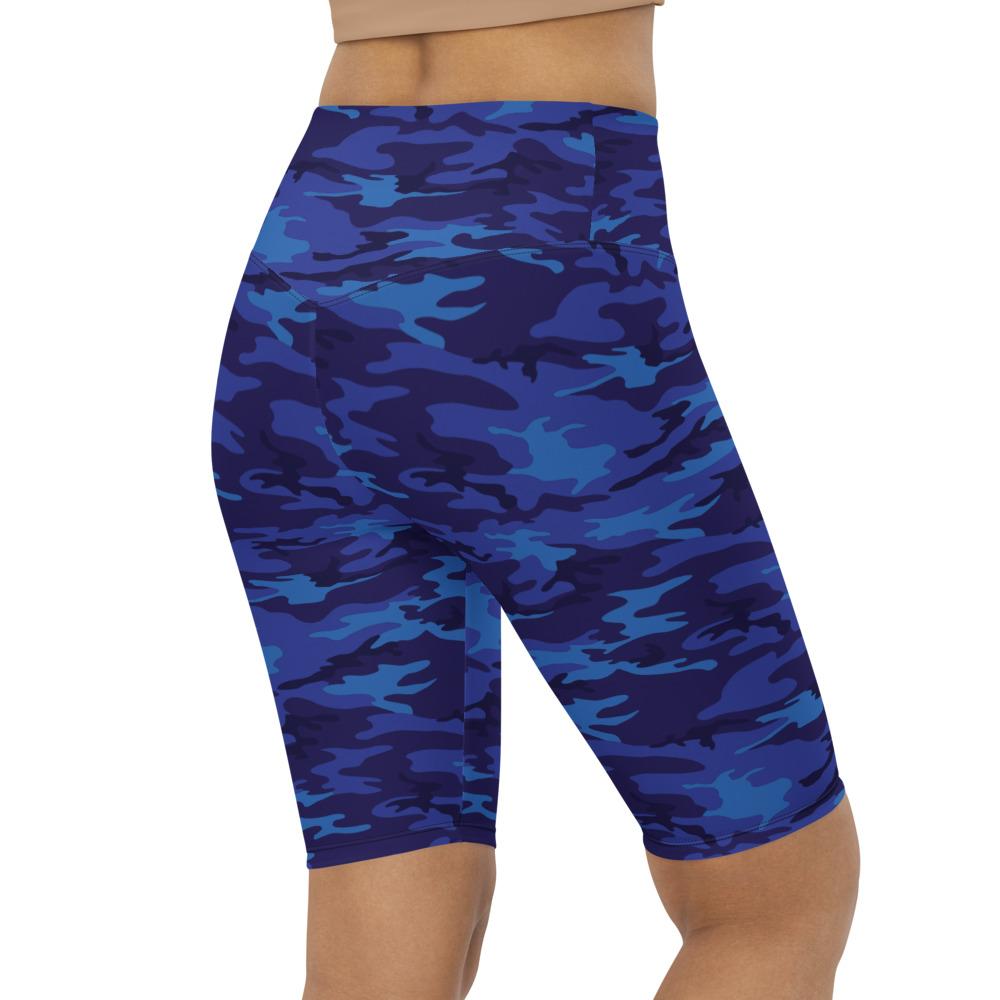 Womens Bike Shorts Blue Camo Blue/Navy | Gearbunch.com