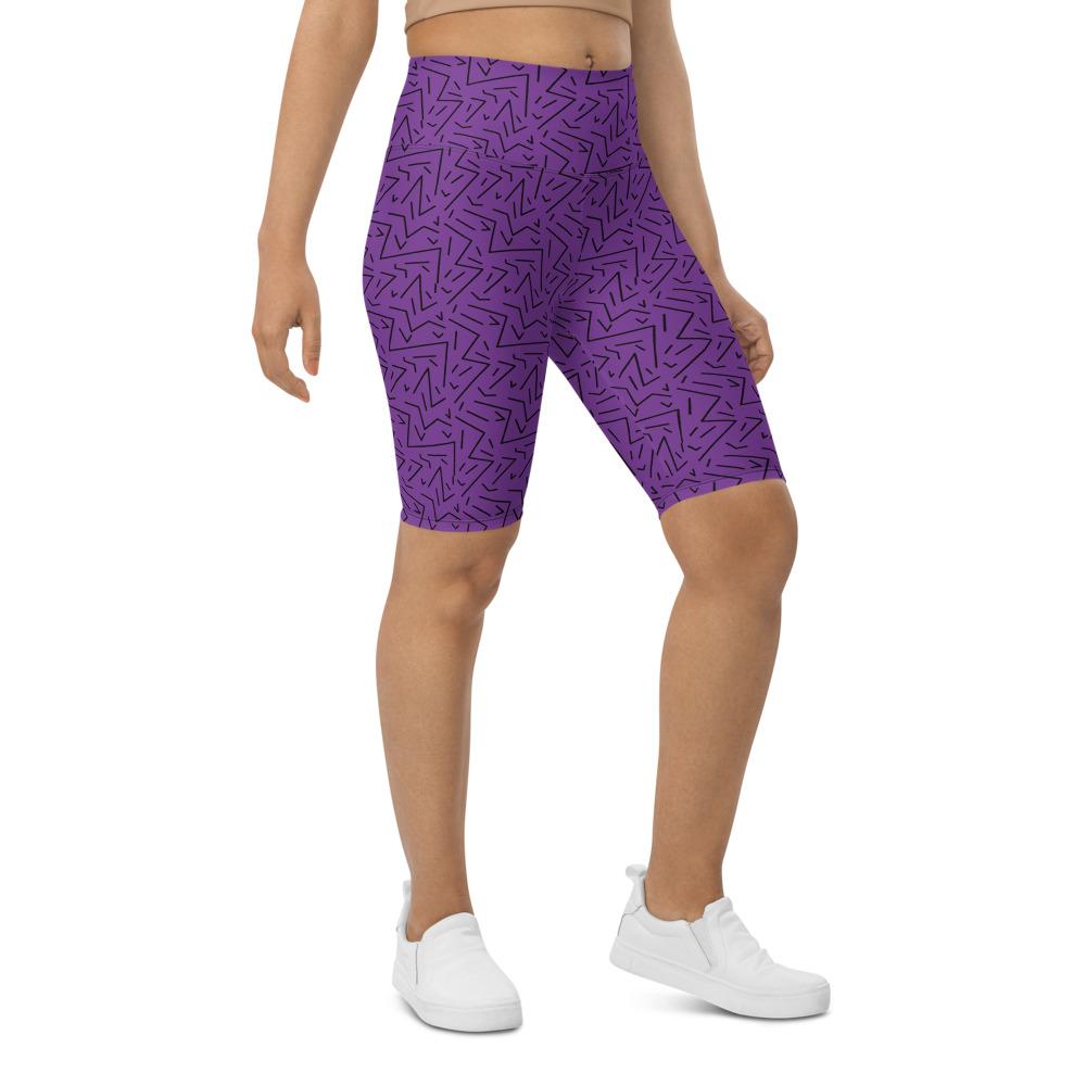 Womens Bike Shorts Purple Black Line | Gearbunch.com