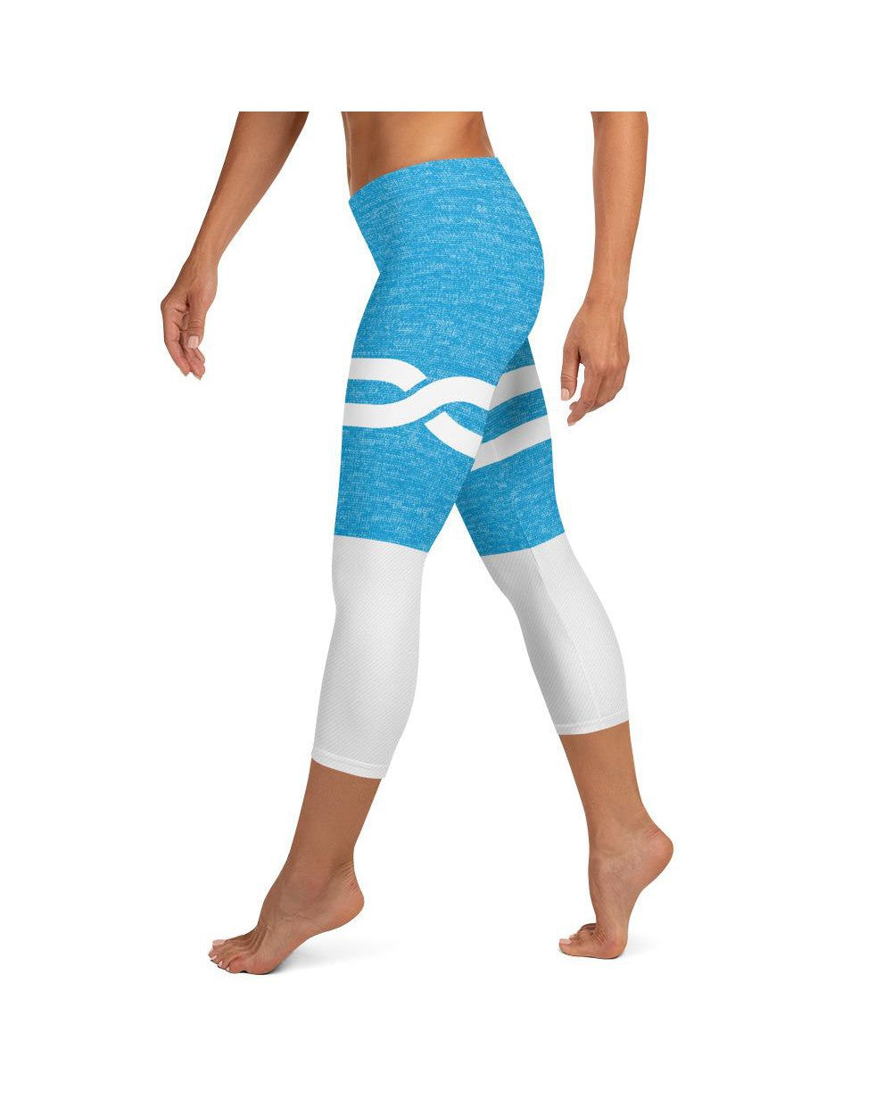 Blue and White Infinity Capris Gearbunch
