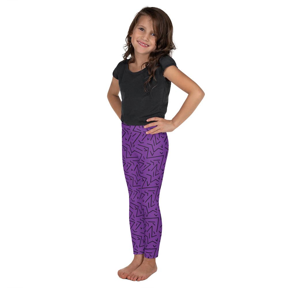 Purple Black Line Kid's Leggings Gearbunch