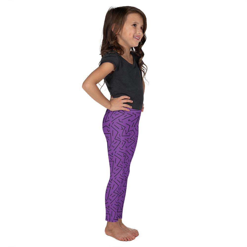 Purple Black Line Kid's Leggings Gearbunch