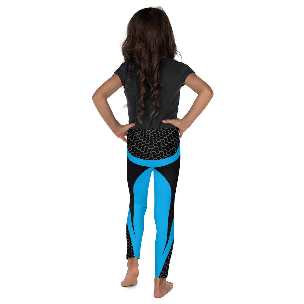 Blue Honeycomb Carbon Kid's Leggings Gearbunch