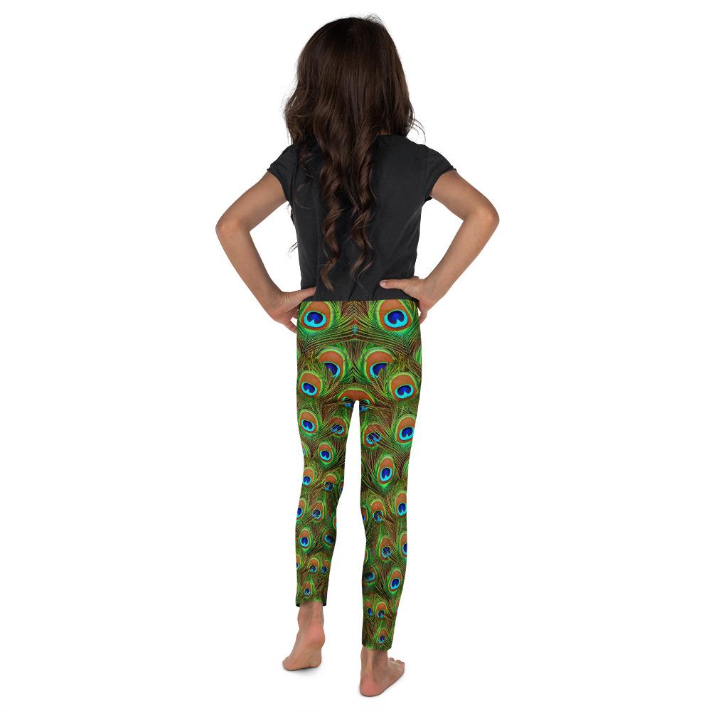 Peacock Feathered Kid's Leggings Gearbunch