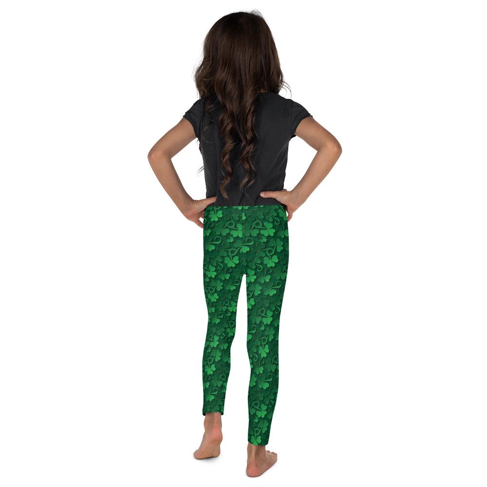 Irish 3D Shamrocks Kid's Leggings Gearbunch